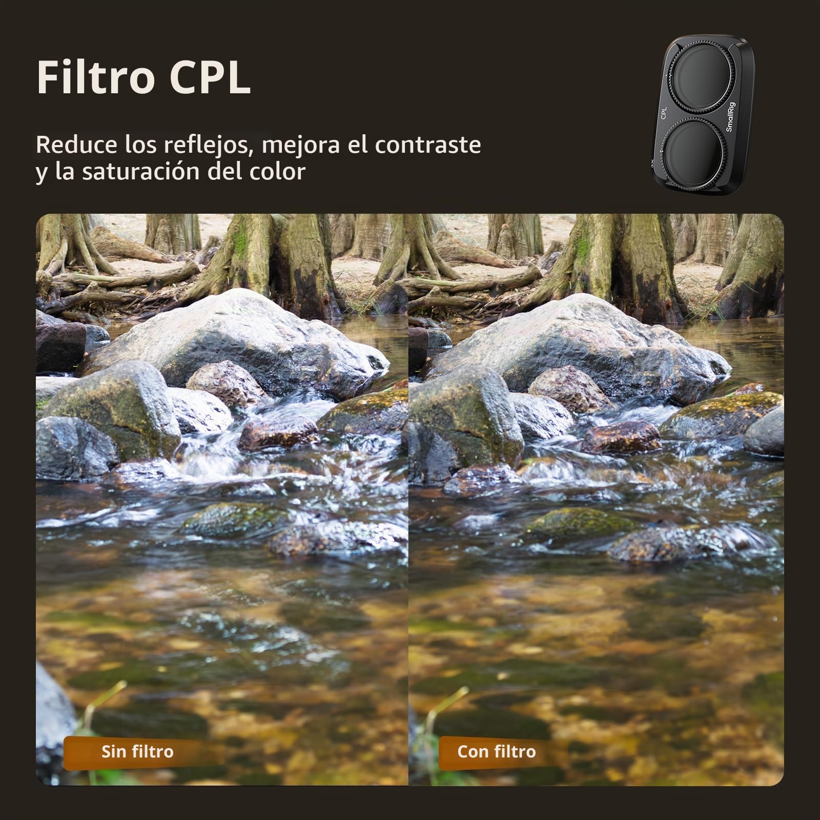 SMALLRIG Kit filtros para dji para Osmo Pocket 4P, 3 filtros - 6649