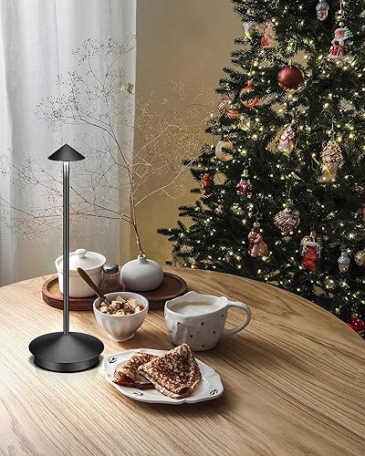 Miniatura 7 de Lámpara de mesa inalámbrica LED portátil, paquete de 2, batería recargable de 6000 mAh, lámpara de mesa para exteriores, para comedor, restaurante,