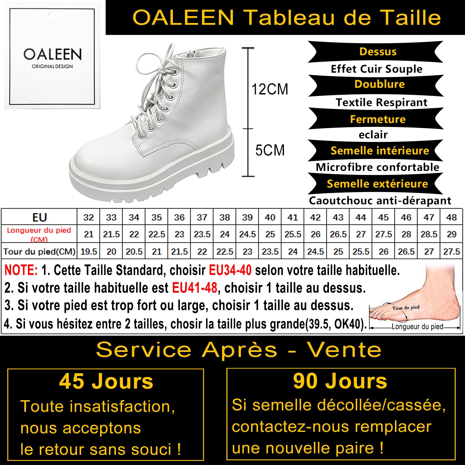 Bottines Militaire Femme Hiver Lacet Talon Carré Boots Ranger Chaussures