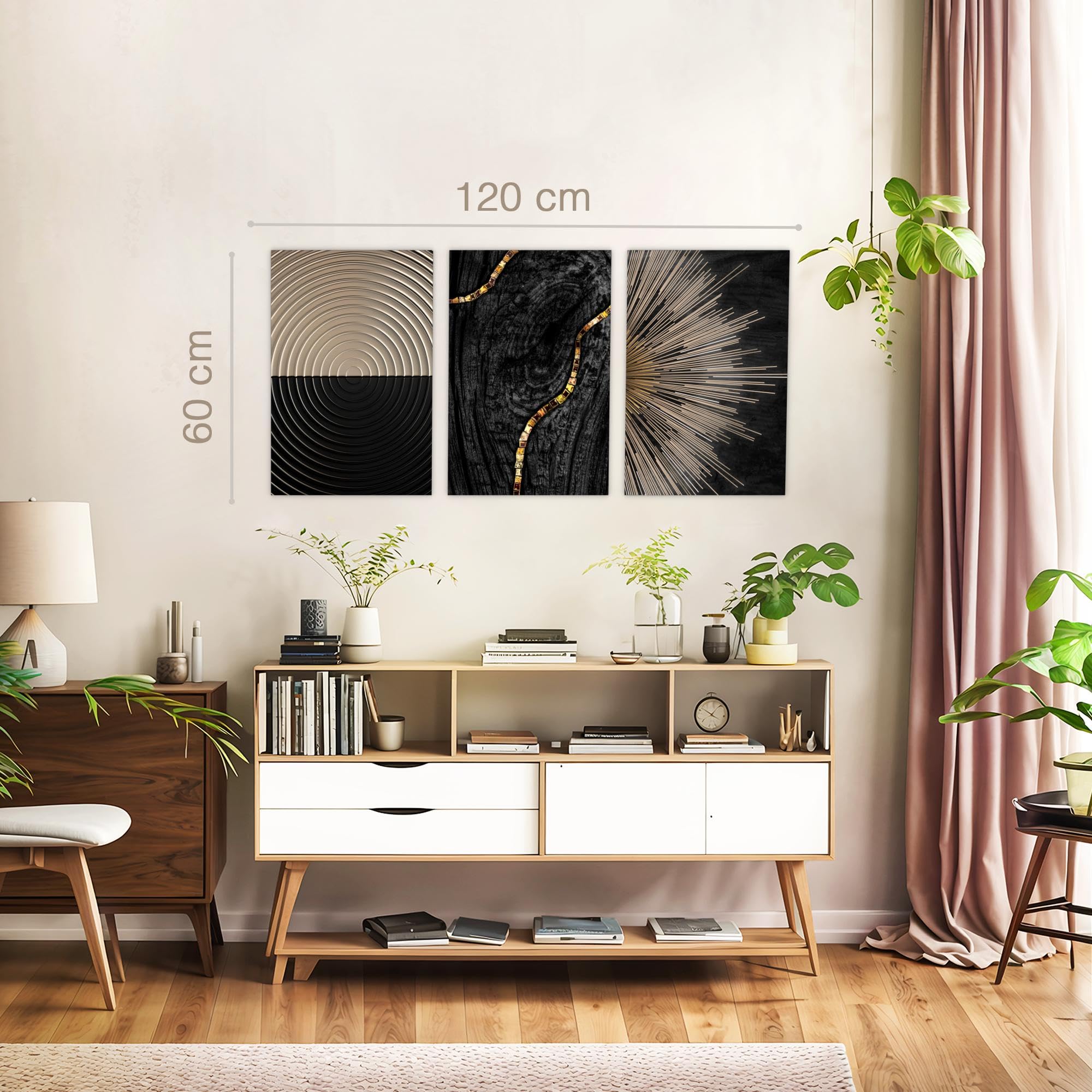 3 foto's, abstracte lijn, Scandinavisch canvas, wanddecoratie, afbeeldingen, zwart, wit, minimalistisch, modern, dames, woonkamer, hal, prints op canvas, zonder lijst (30 x 40 cm