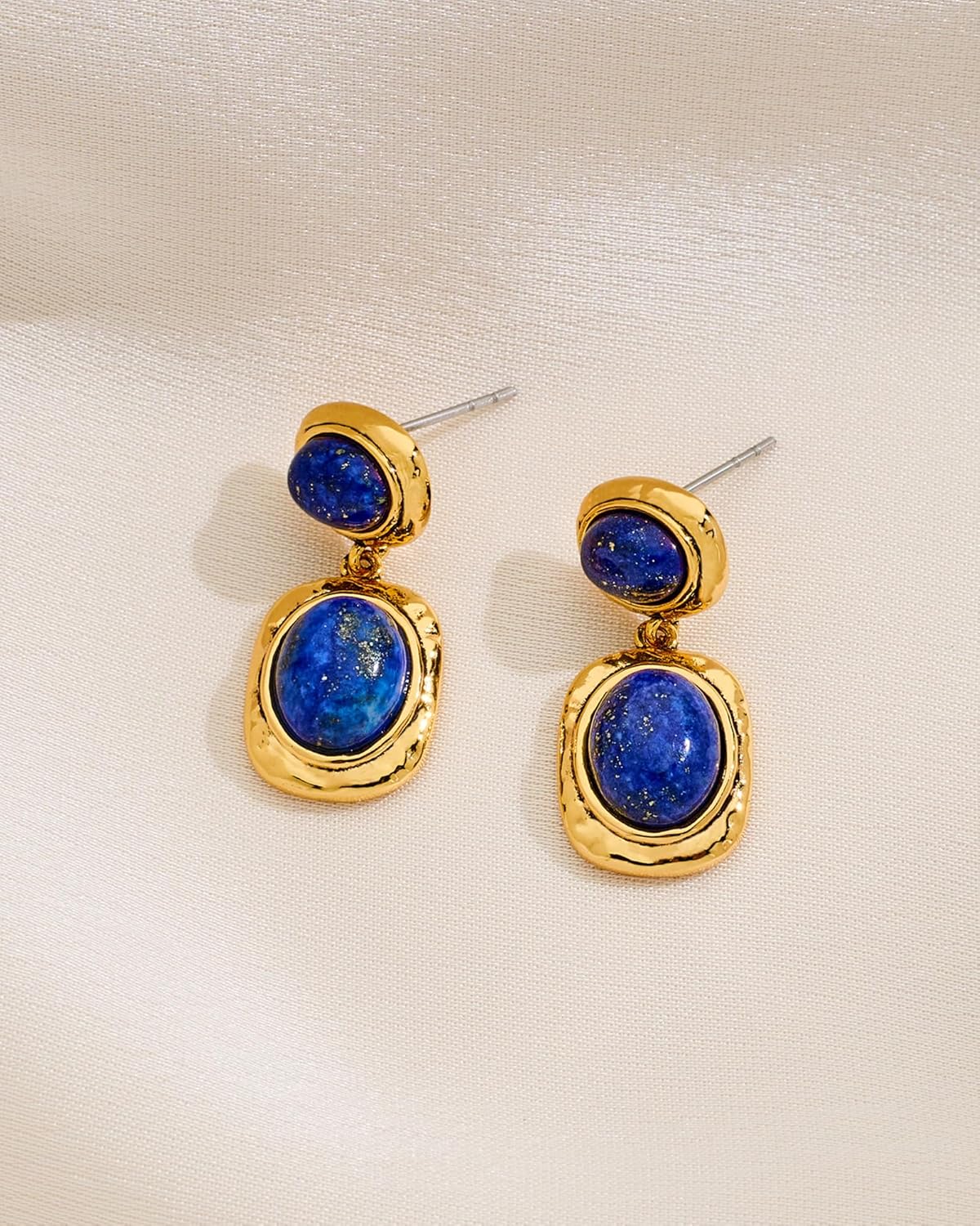 Gold Dangle Earrings For Women With Blue Resin Bead Victorian Statement Earrings Dainty Trendy Jewelry Gift - Image 5