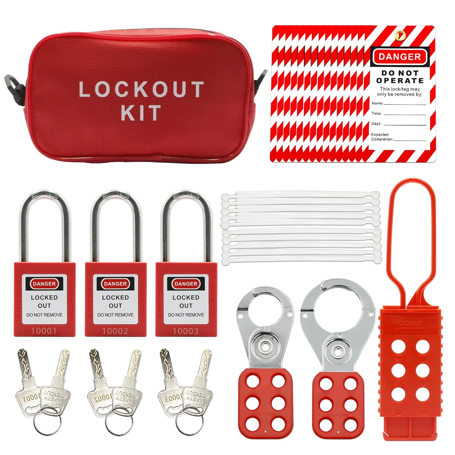 TAEGIQI Lockout Tagout Kit Steel and Nylon Loto Hasps, Lockout Tagout