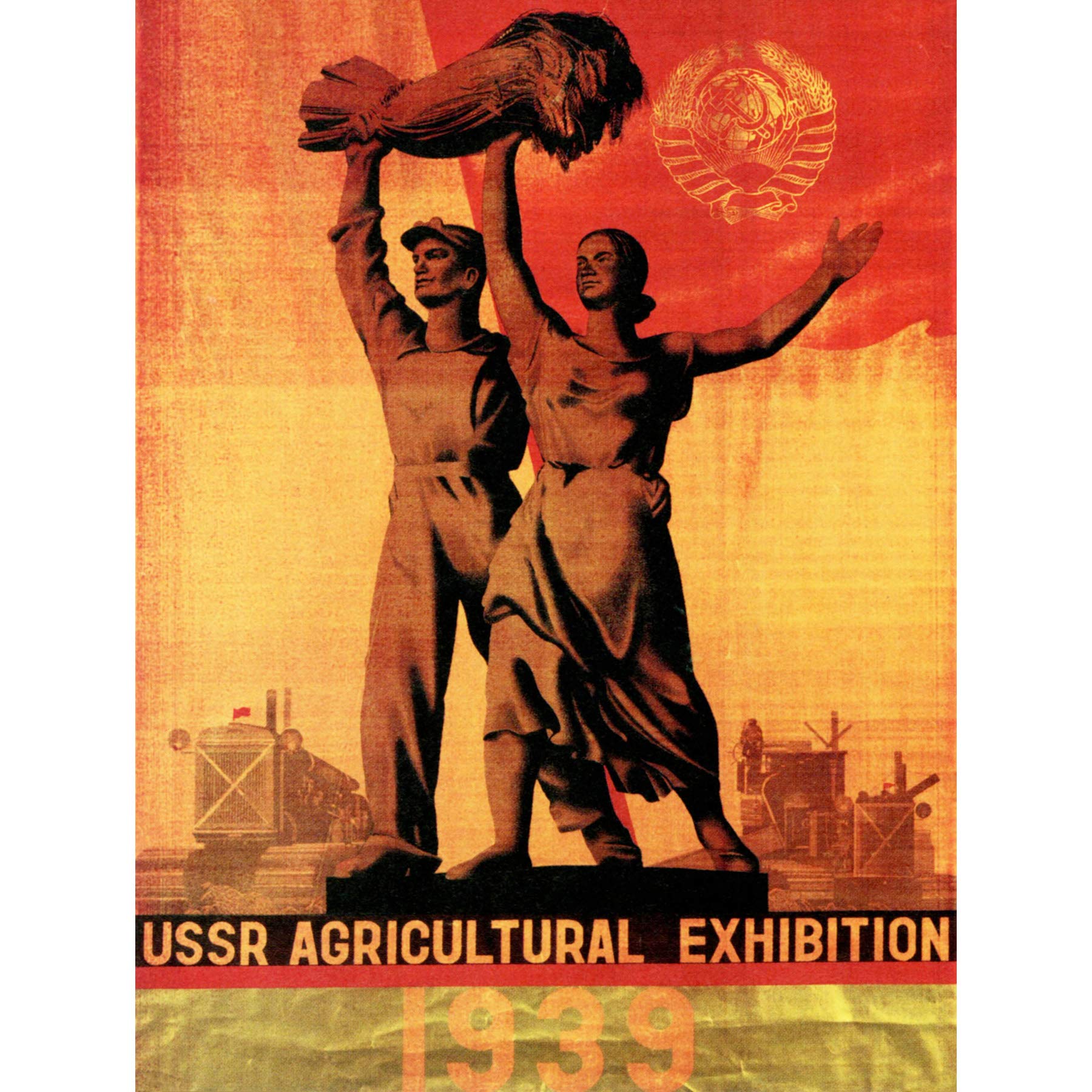 Wee Blue Coo ADVERT EXHIBITION FARM SHOW SOVIET COMMUNISM FARMER TRACTOR USSR POSTER 30X40 CM 12X16 IN ABB5937B