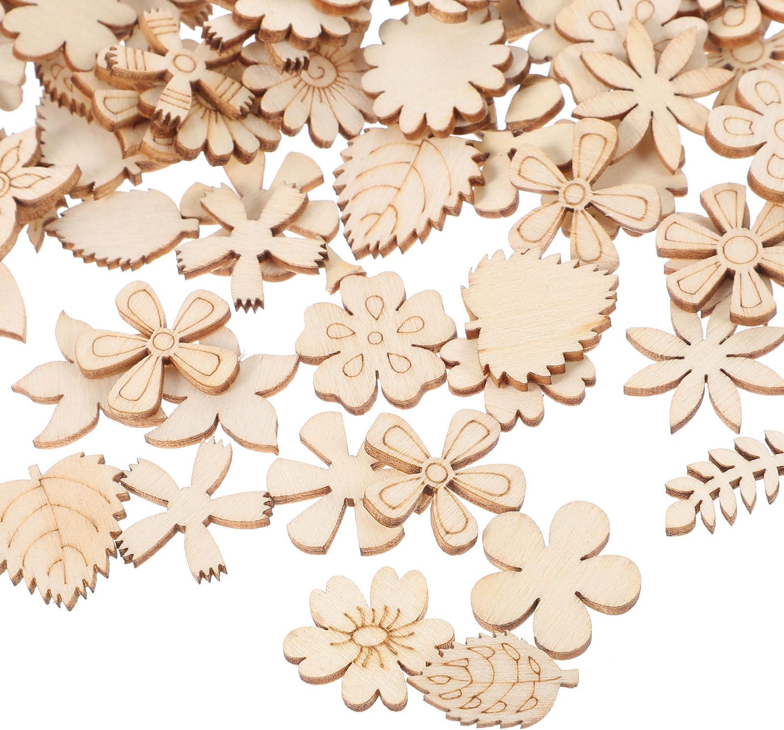 Amazon.com: 60 Pieces Unfinished Spring Wooden Cutouts, 12 Styles ...