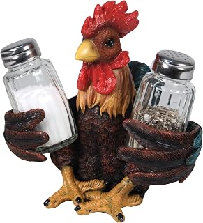 Rivers Edge Products Salt and Pepper Shakers Set, Unique Poly Resin and Glass Spice Dispenser, Novelty Kitchen Counter Décor