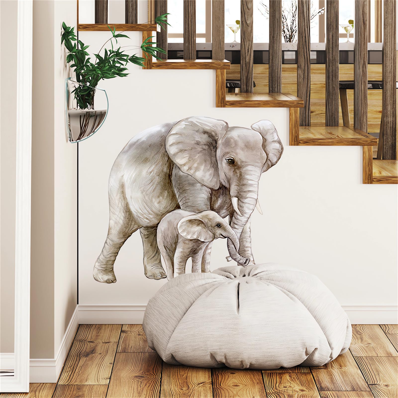 Autocollant Mural éléphant Mignon - Décor Amovible Pour Chambre D'enfant, Salon, Salle De Bain | Neuf Chine