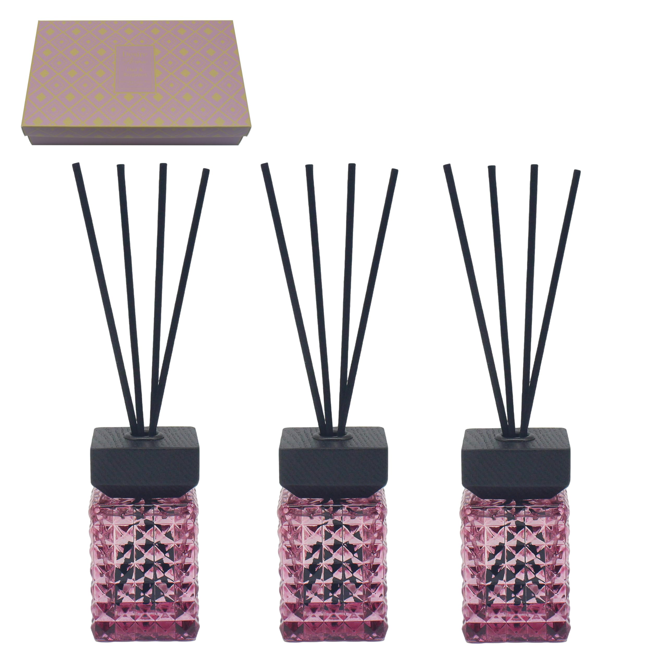 Lesser & Pavey Desire Aroma Oud & Bergamot Diffuser S3 | Luxury Reed Diffuser For Long-Lasting Home Fragrance | Premium Oil With Reeds For Living Rooms & Bedrooms | Elegant Home Accessories