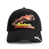 Scuderia Ferrari F1 Hat with Car Print - Black- One Size Fits Most
