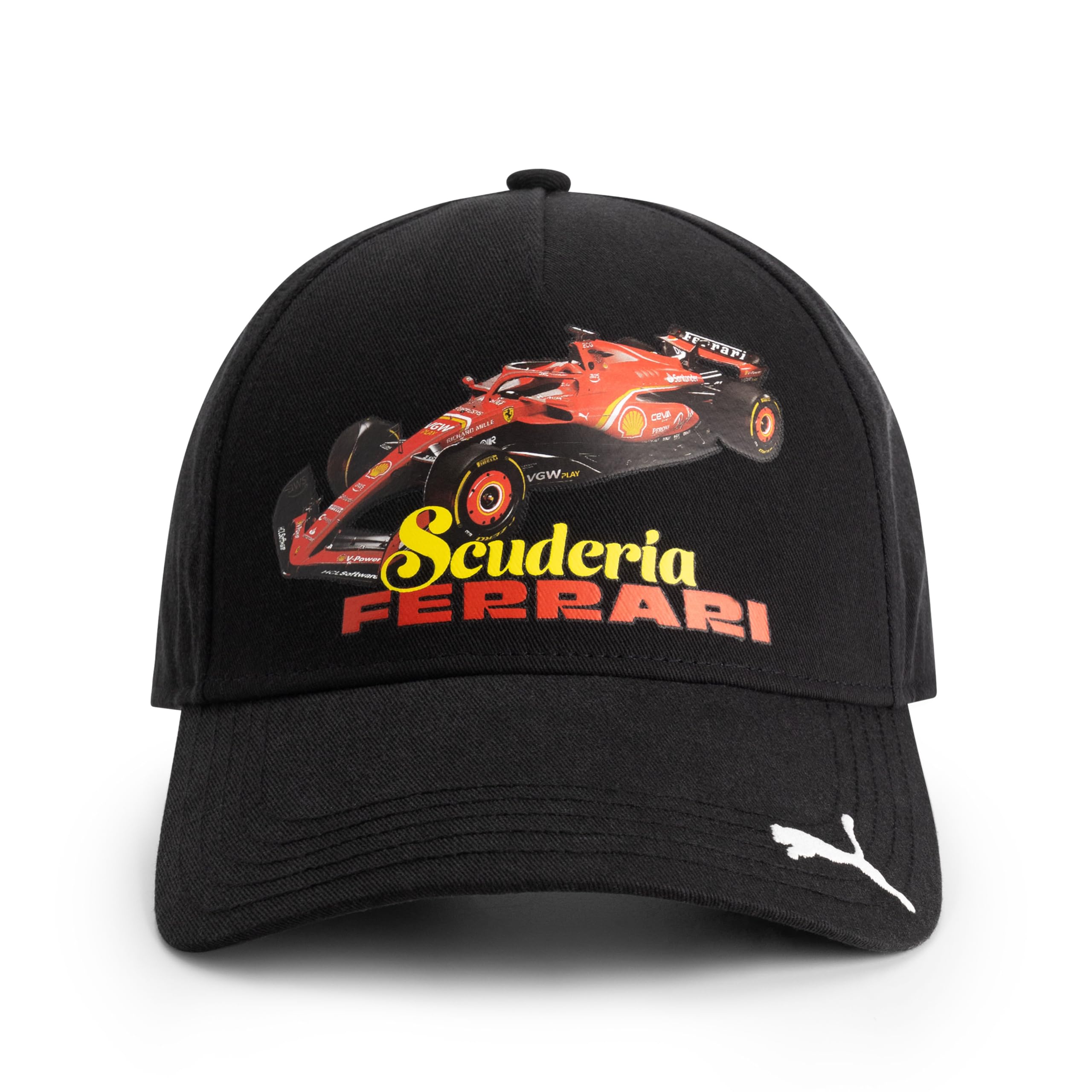 PUMA Scuderia Ferrari F1 Cap with Car Print - Black- One Size Fits Most