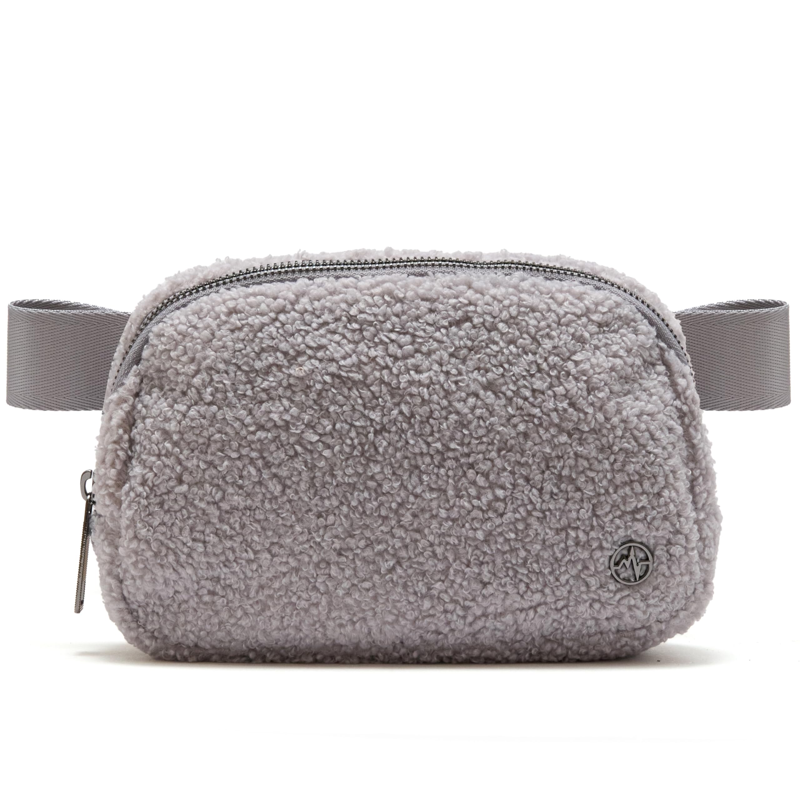 Fanny pack Everywhere Fleece Belt Bag for Women and Men with Adjustable strap Belt, 1L. (Light Grey)