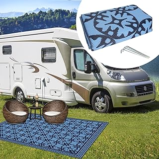 OPL5 Outdoor Rug Mat, Portable Patio Rug 6x9 Feet, Foldable Clearance Rug Mat with Carry Bag Large Floor Rug Mat Camper Rug for Camper Accessories Beach, Picnic, Garages