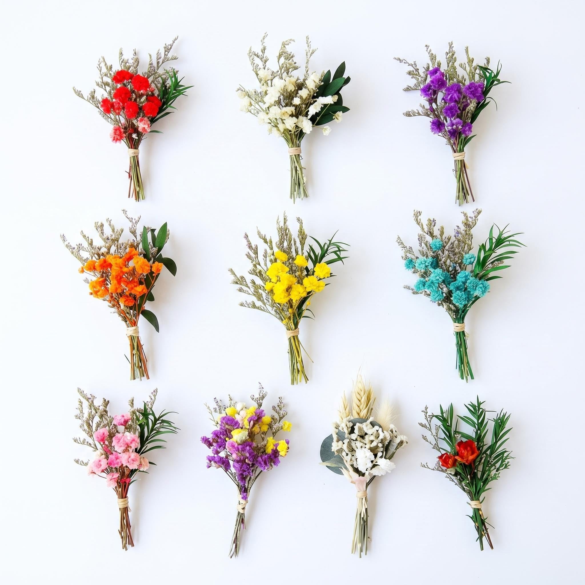 10 Pieces Mini Dried Flowers Bouquet Natural Small Dried Flower Bouquets Set for Crafts DIY Boho Home Decor Gift Wrapping Scrapbooks Small Vase and Photo Album Decoration (AA)