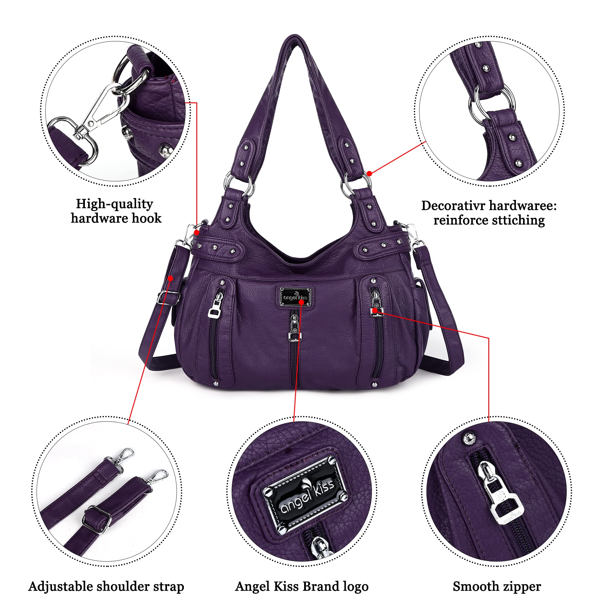 Angel Kiss Hobo Tote Sathcel Torebka Crossbody-Bag Kobiety Ak19244