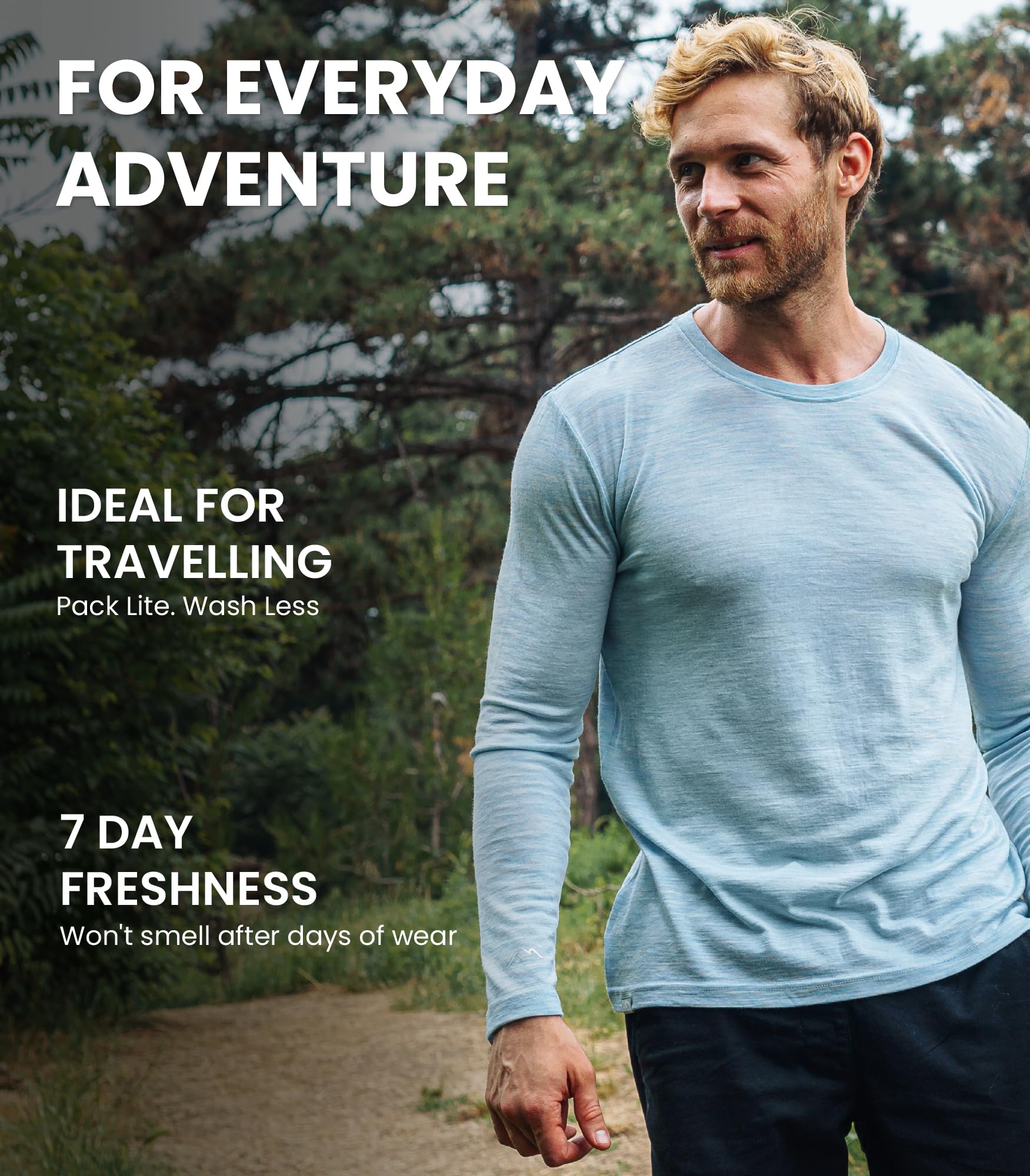 Merino.tech Maglia Termica Lana Merino Uomo - 100% Intimo Termico Lana Merino Uomo Leggero, Medio, Pesante con Calzini