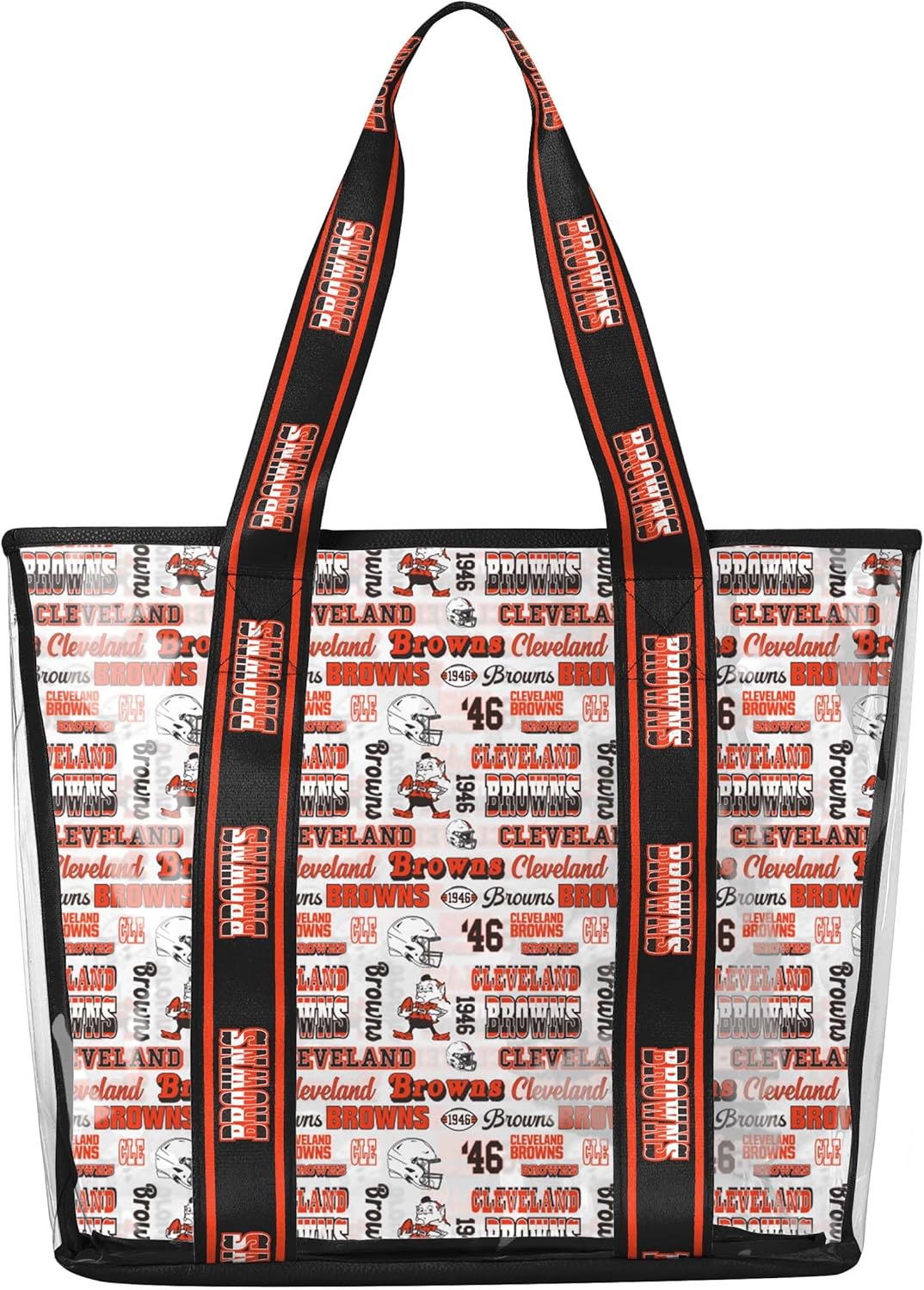 FOCO NFL Team Logo Repeat Retro Print Clear Tote Bag