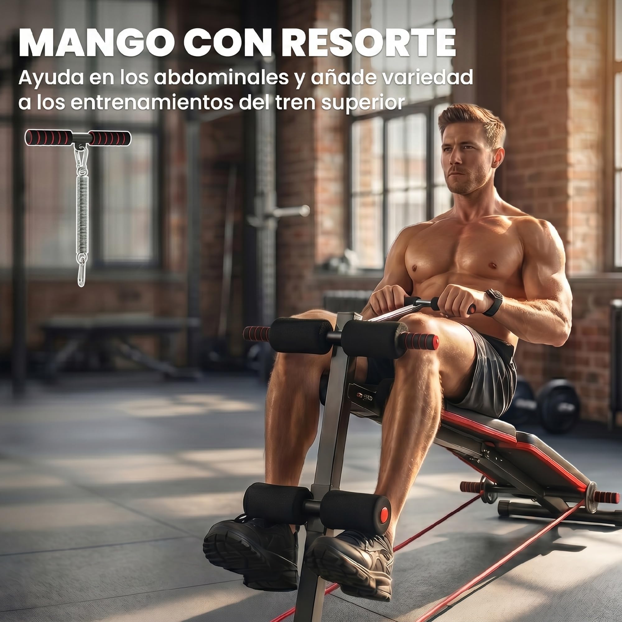HOMCOM Banco de Ejercicio o Musculación, Banco Abdominales Plegable Ajustable en Altura con Soporte Poplíteo Regulable Ideal Hogar y Gimnasio 137x51x50-66 cm Negro