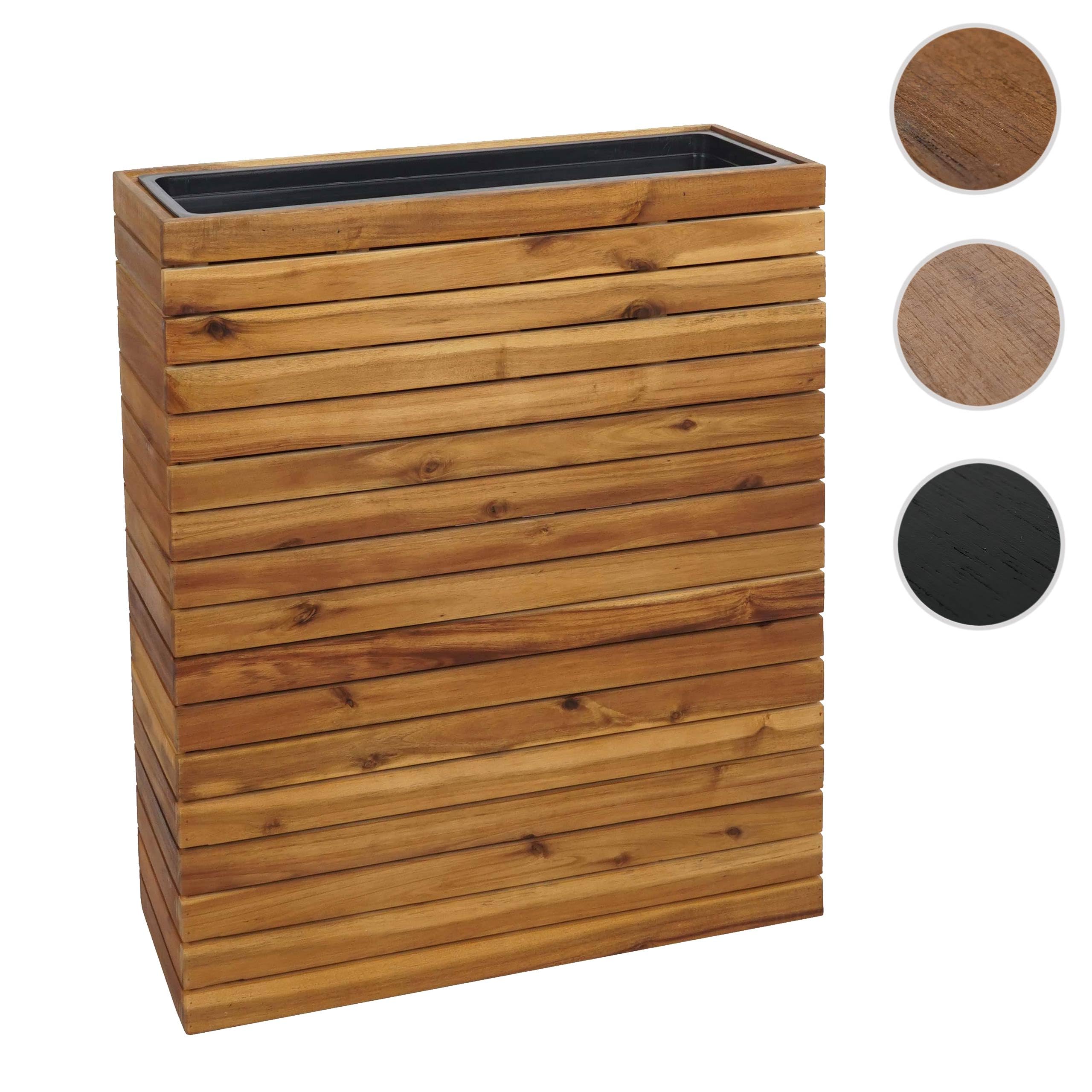 Mendler Pflanzkasten HWC-L21AM 77x63x23cm Akazie - braun | Hochbeet, Pflanzkübel, Blumentopf, eckig Outdoor, Holz, FSC®-Zertifiziert