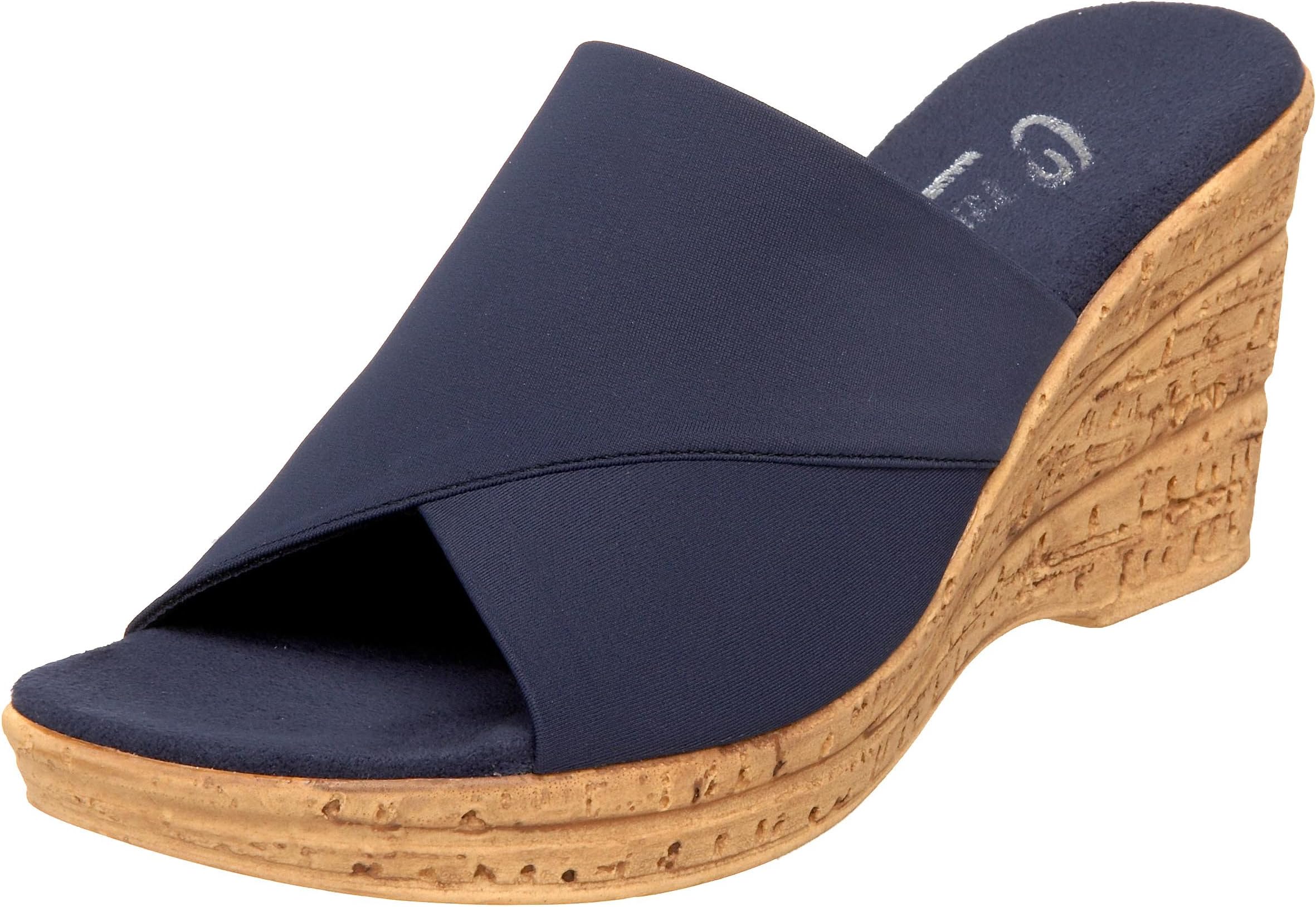 Christina Women’s Wedge Sandal – Handcrafted Stretch Upper, Lightweight Comfort Sole, Slip-On Dress Sandal