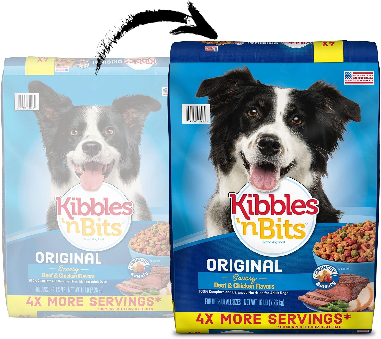 Kibbles 'N Bits 45 Lb Original Savory Beef & Chicken Flavors Dry Dog Food, Large