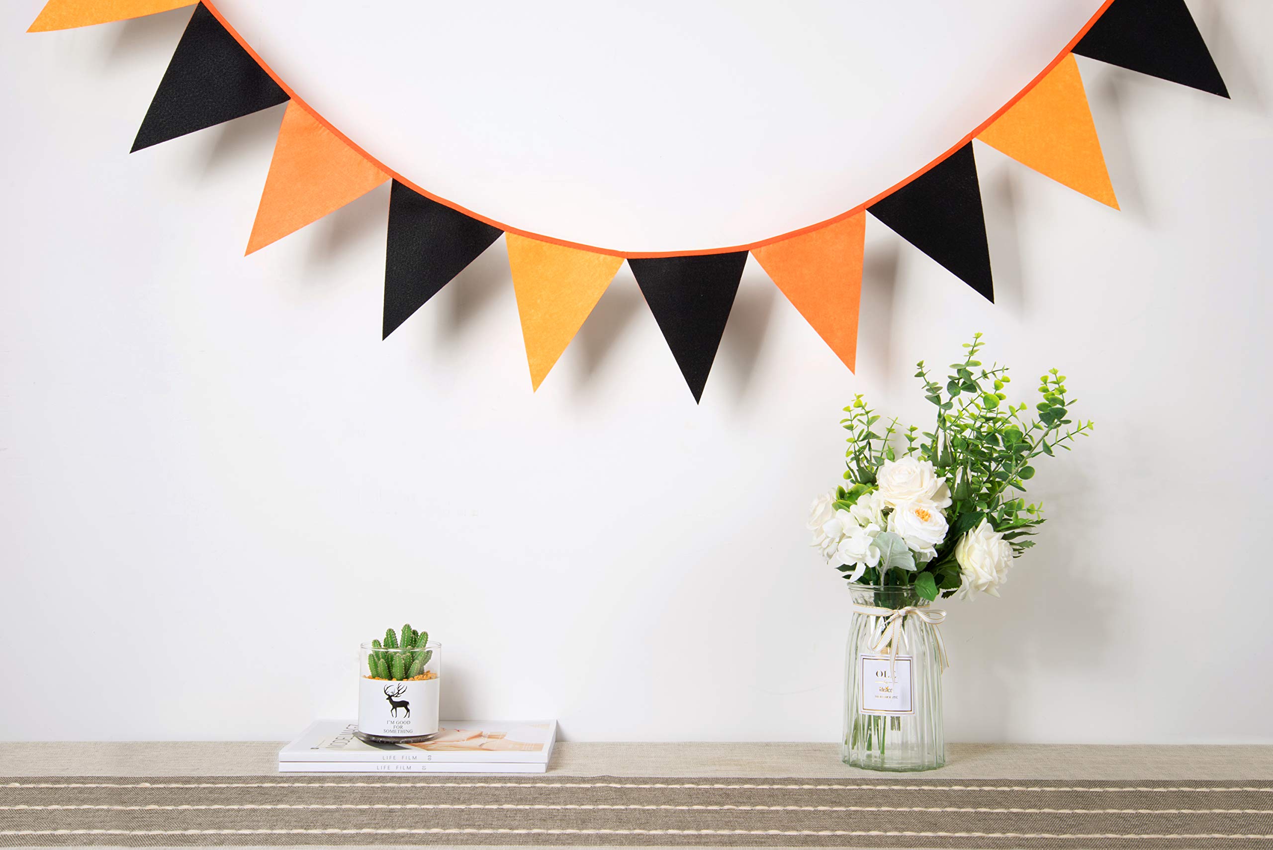 LOVENJOY Felt Black and Orange Banner Graduation Party Decoration