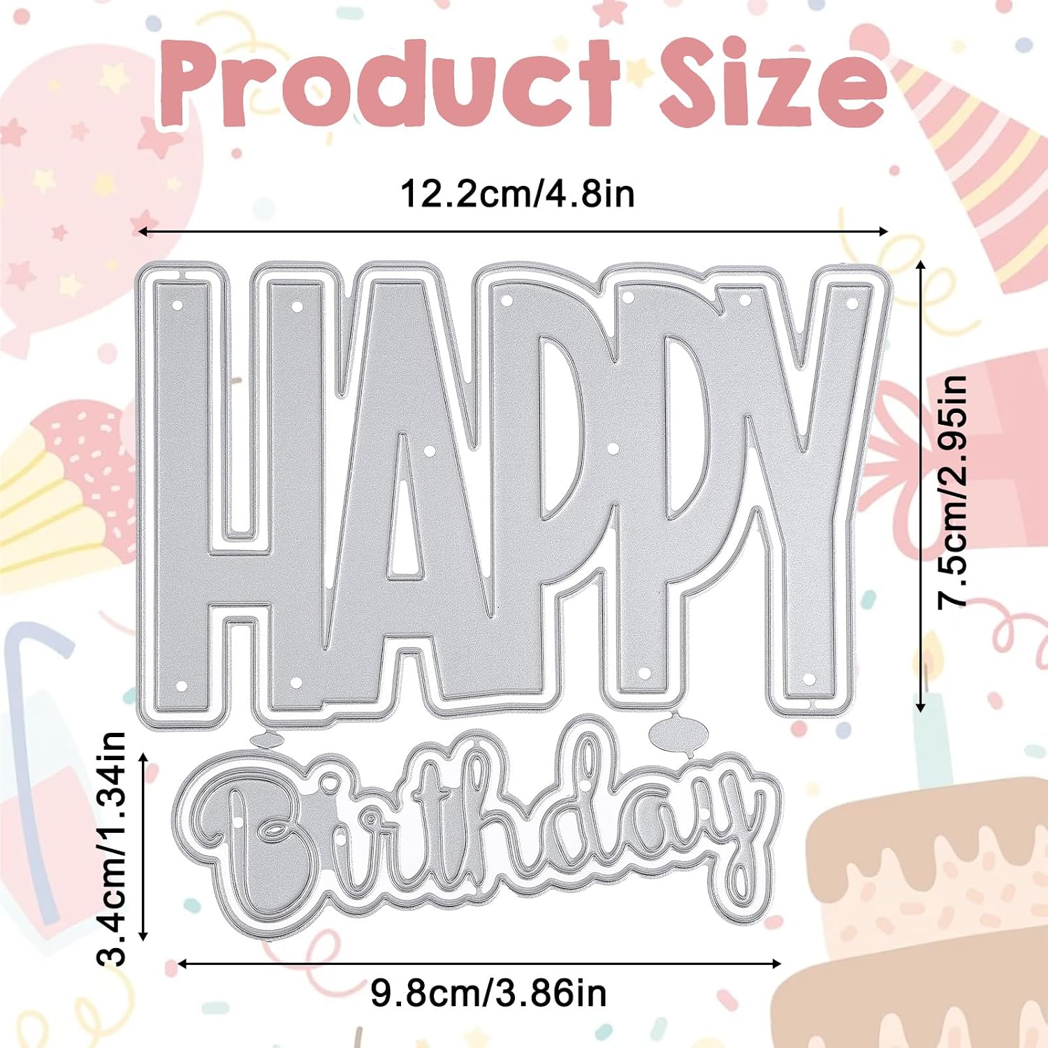 Happy Birthday Die Cuts for Card Making, Exquisite Birthday Stamps and Dies for Card Making Reusable Scrapbooking Die-Cuts for Happy Birthdays Wedding Cards Decoration