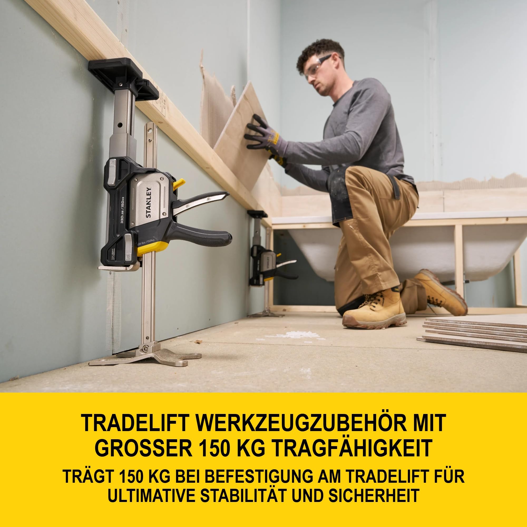 Stanley TradeLift Plus Multifunktionales Hebe-, Nivellier-, Halte- und Spreizwerkzeug-Zubehör, Doppelpack, FMHT83556-1