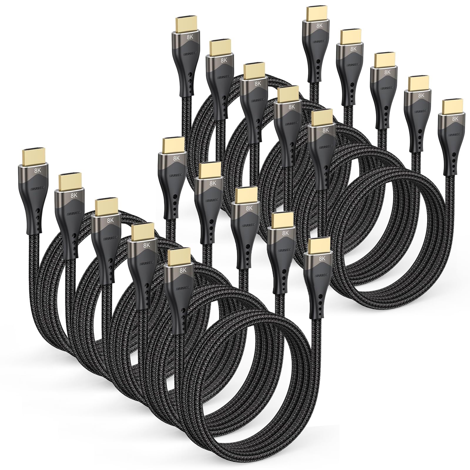 Cavo HDMI 10K 8K, 0,9 m, confezione da 10, cavo HDMI ad alta velocità da 48 Gbps a HDMI 2.1 8K a 60Hz, 4K a 120Hz, cavo HDMI intrecciato in nylon eARC, HDR10, HDCP2.2 e 2.3 per PS5/PS4,