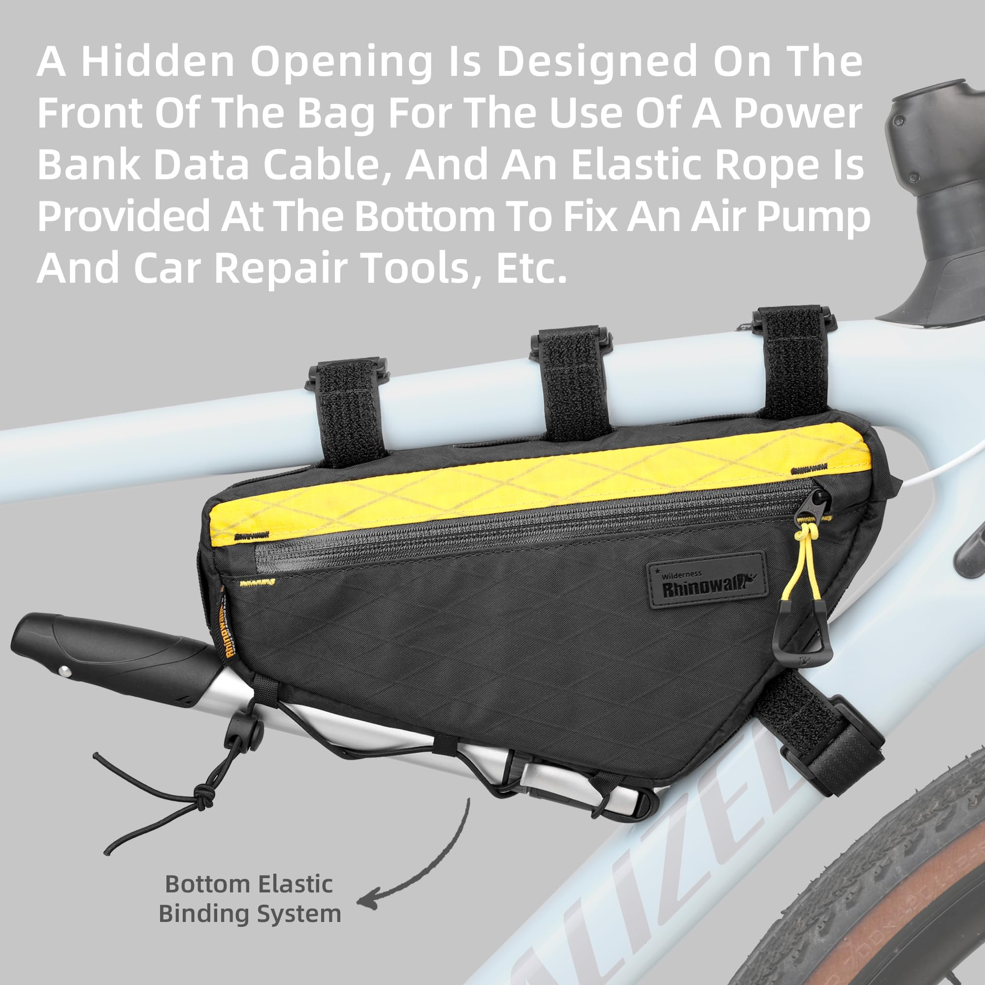 Rhinowalk Fahrradtasche, Fahrradrahmentasche, wasserdichte Fahrrad-Dreieckstasche, Fahrradtasche unter dem Schlauch, professionelles Fahrradzubehör 1,7L (M)