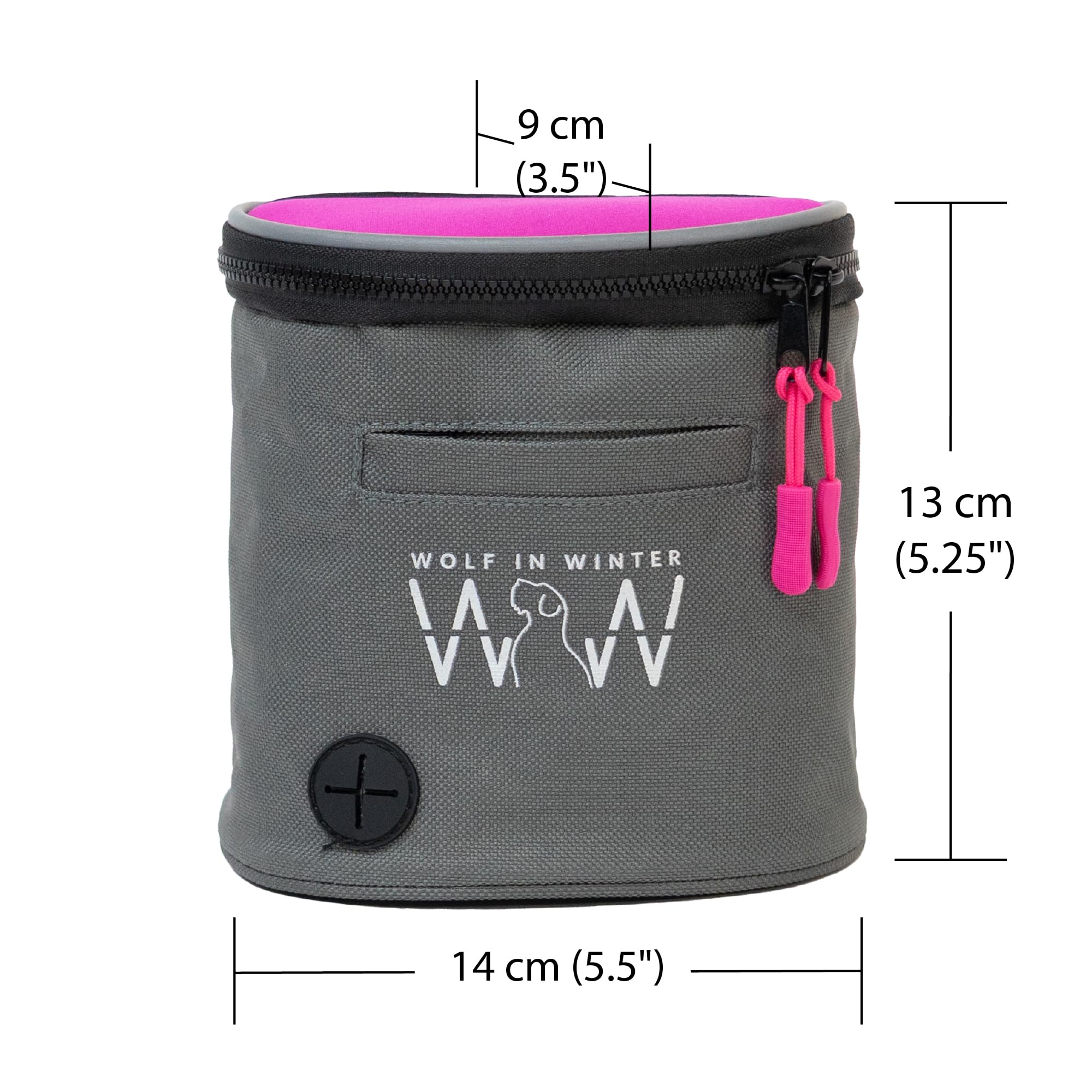 Quickdraw - Sac de dressage compact pour chien avec bordure réfléchissante, distributeur de sacs à déjections canines intégré et ceinture réglable - Idéal pour les promenades, les