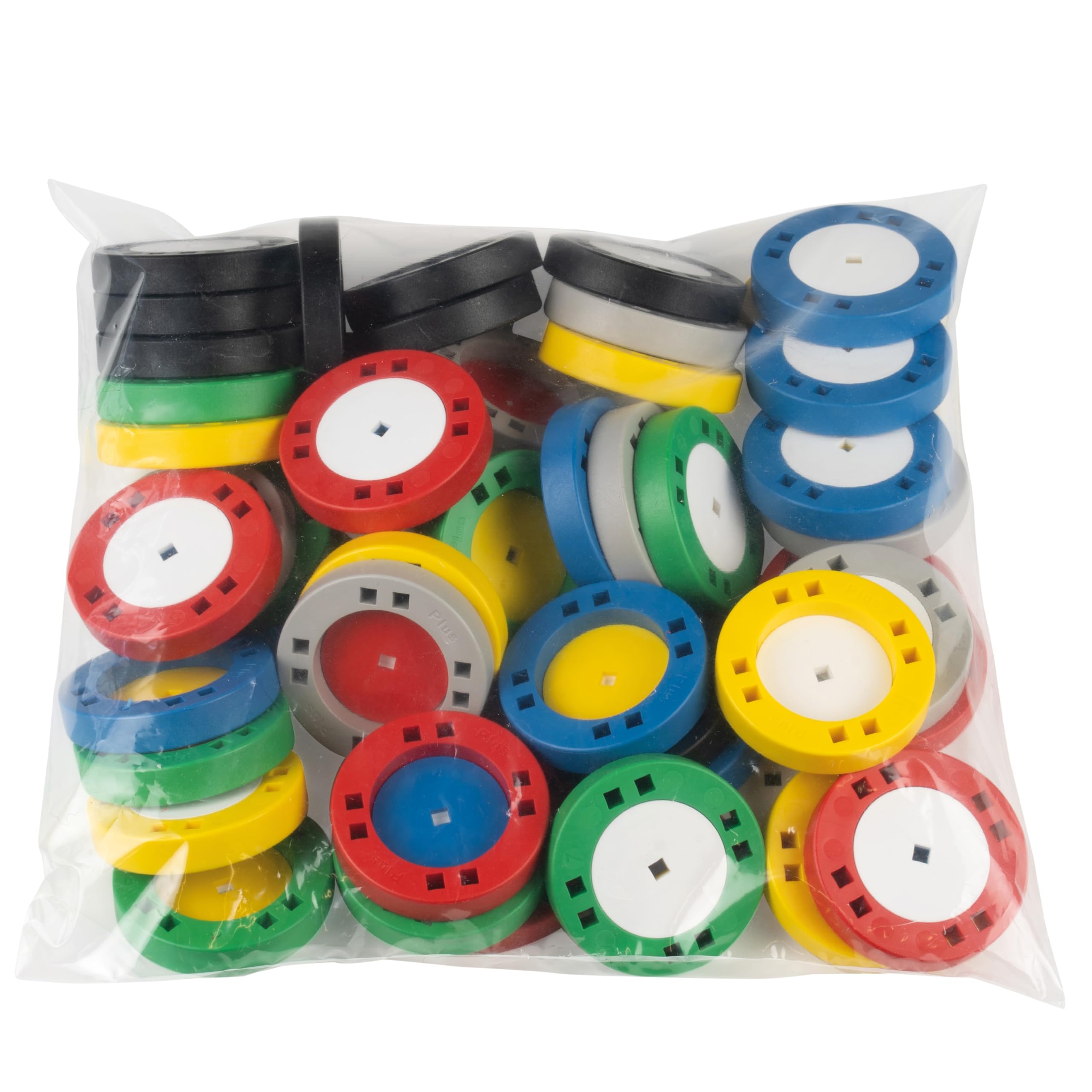 Plus-Plus - Big Large Wheel Mix - 48 Teile - Ineinandergreifende Bausteine und Bauset - STEM Spielzeug für Kinder - Alter 1 Jahr + - P3435