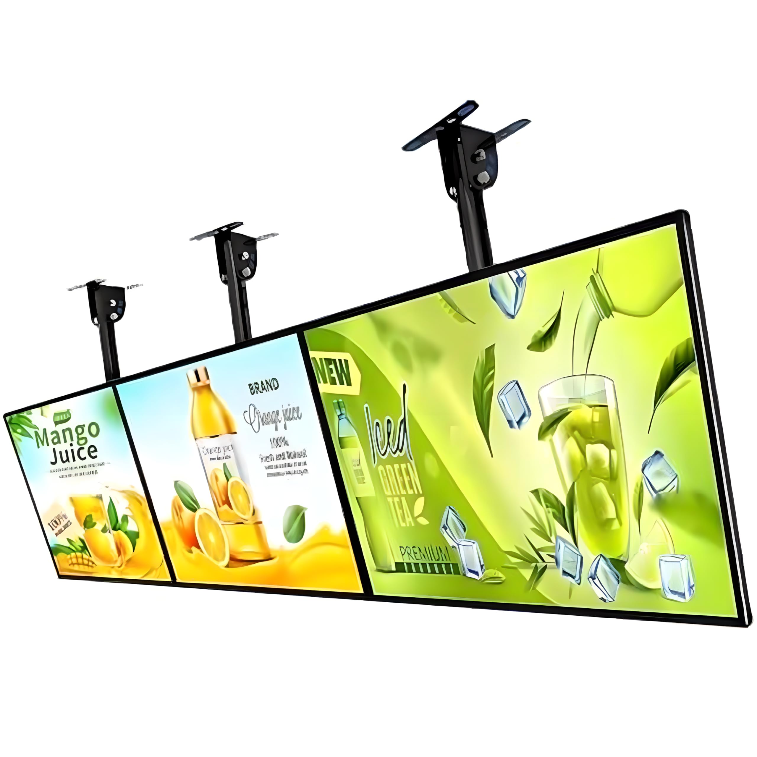 Ultra Slim Snap Frame Led Light Box, Digital Led Wall Mounted Billboard for Advertising, 3D Menu Board for Restaurant Cafe Shop, Horizontal Hanging Billboard Sign black A1