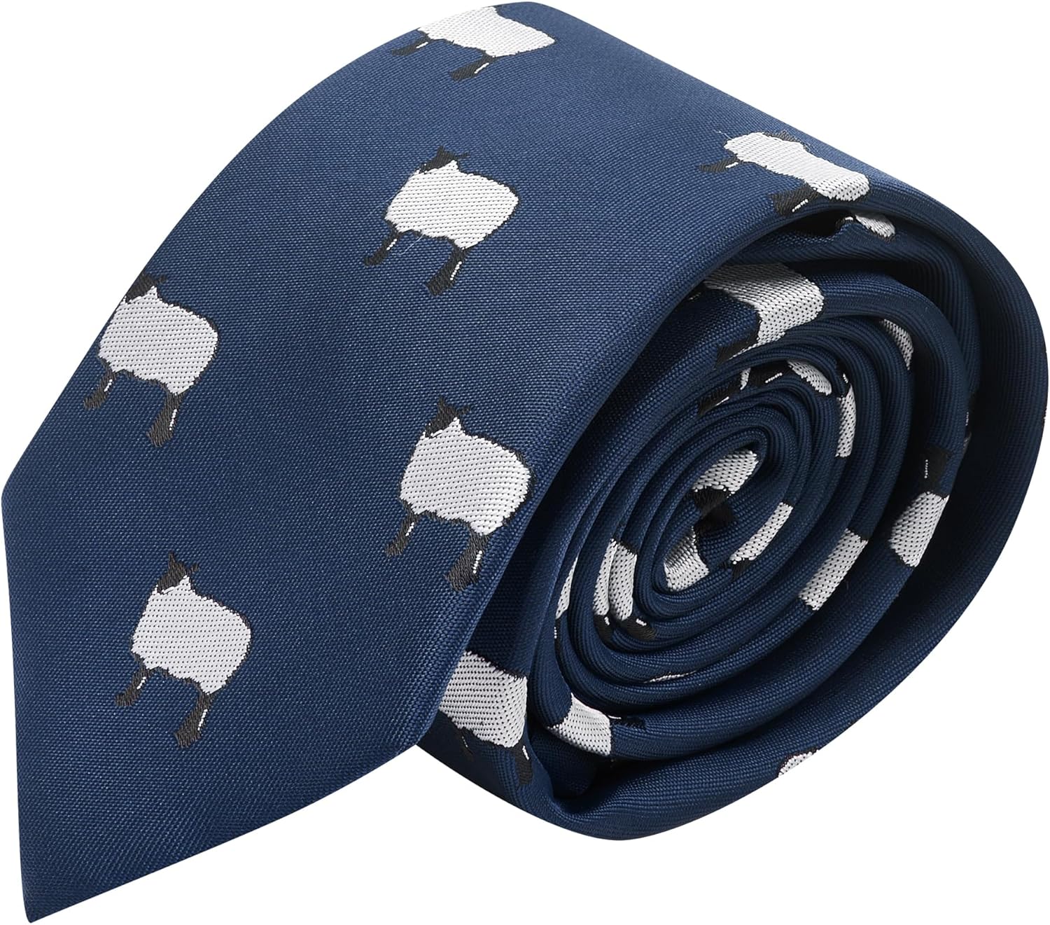 King & Priory Navy Blue Embroidered Sheep Tie