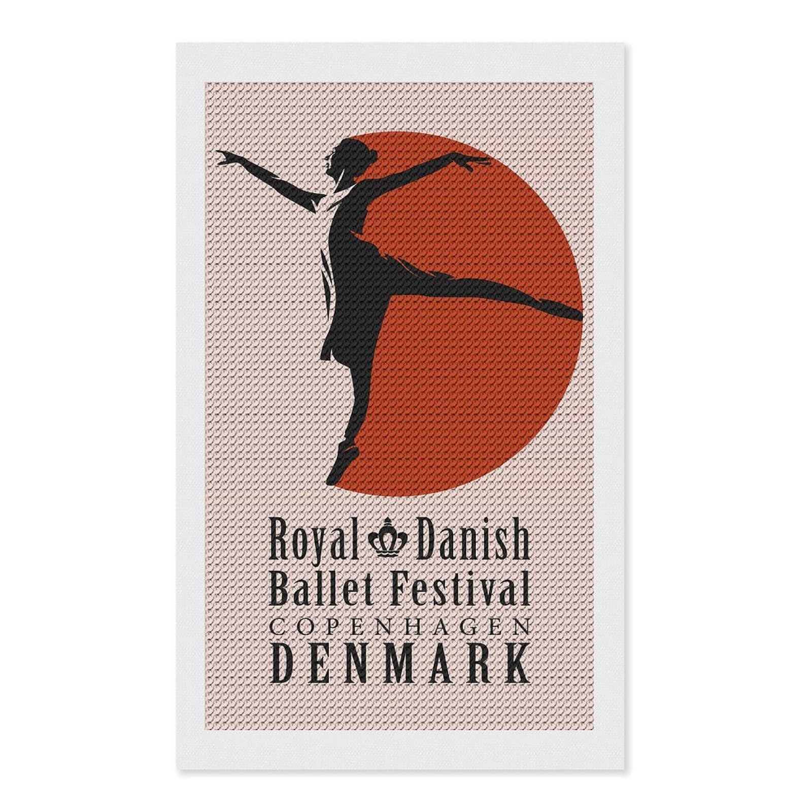 Junmoney Royal Danish Ballet Festival Diamond Painting Canvas Set 12"x20", for Beginners, Complete Accessories, Christmas Gift, Modern Decor