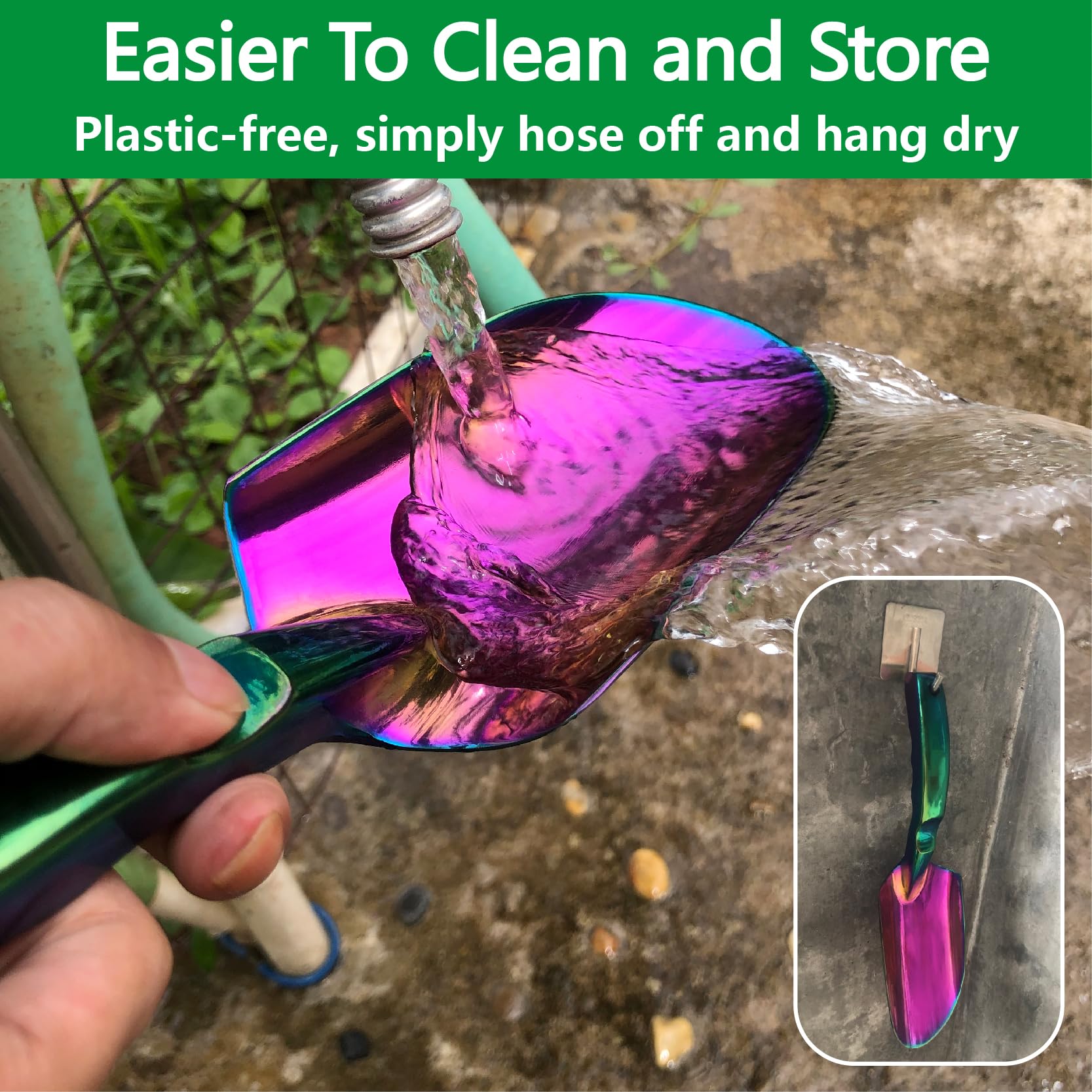 Pala da giardino – Confezione da 2 attrezzi da giardinaggio, cazzuole da giardino ad alta resistenza, per scavare, piantare trapianto, ottimo regalo per gli amanti del giardino, colorate
