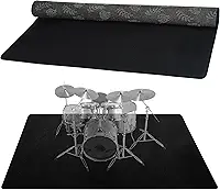 Tapete de tambor, 1,2 m x 1,5 m, tapete de bateria com fundo antiderrapante, almofadas elétricas à prova de som para bateristas, preto