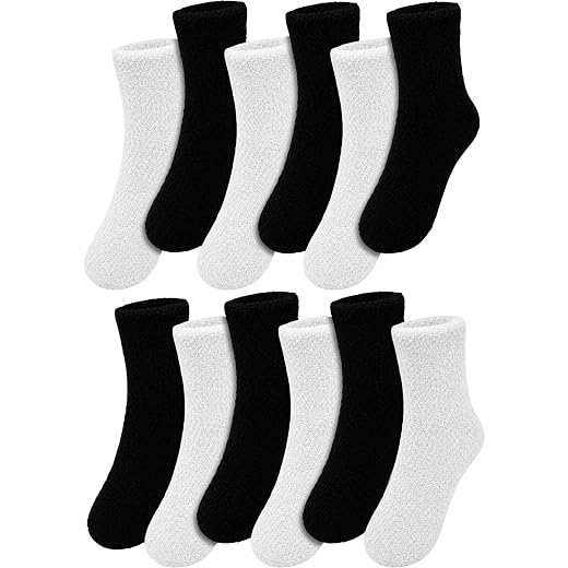 Womens Fuzzy Socks, 12 Pairs Cozy Winter Warm Plush Soft Fluffy Microfiber Comfort Sock Bulk Pack