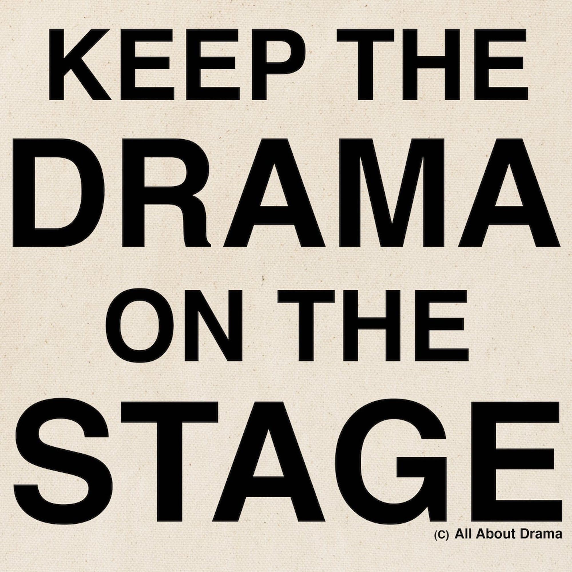 CafePress Keep The Drama ON The Stage Canvas Tote Bag – Reusable Natural Canvas, Two Sizes, Fun Graphic Print - View #12