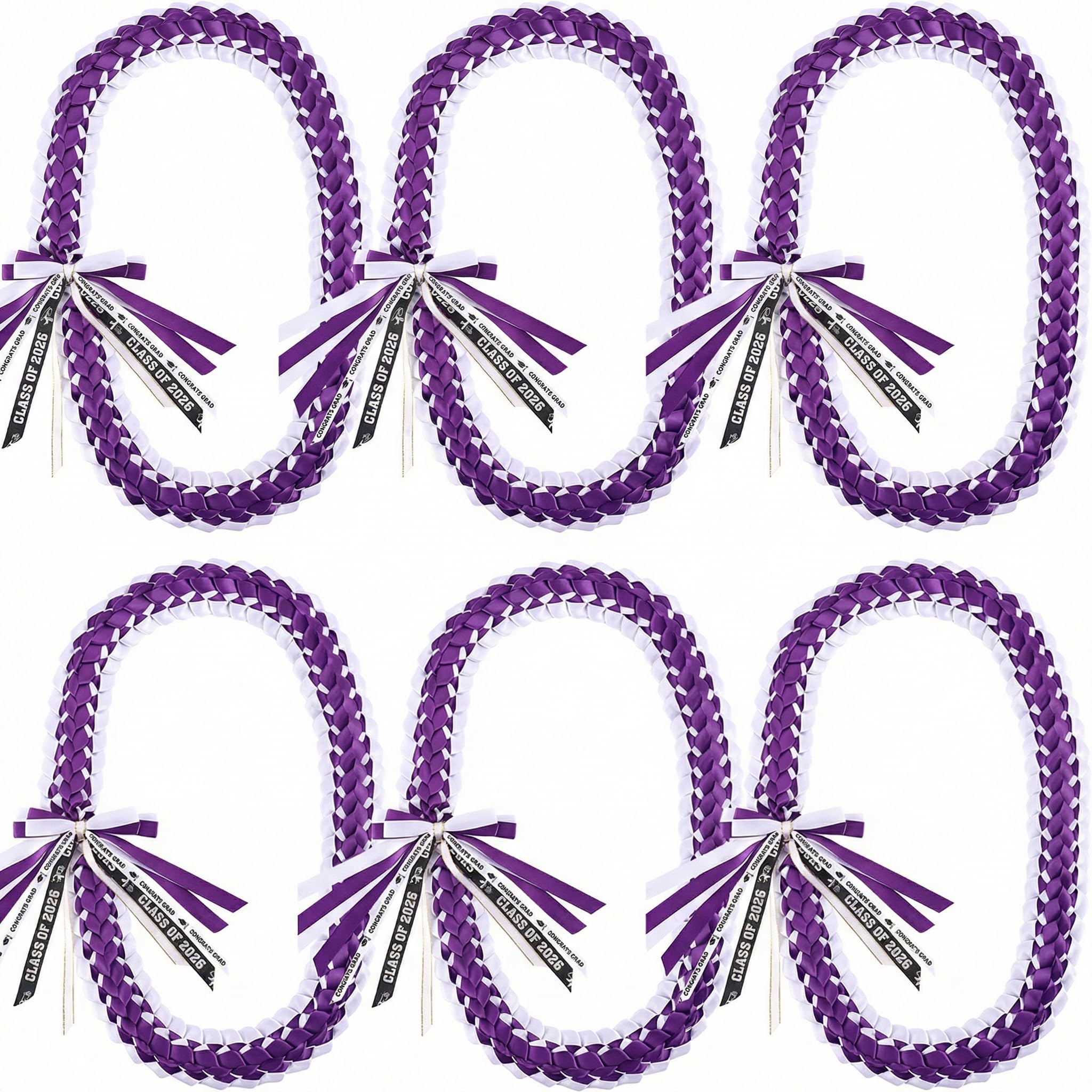 AUECOOME Graduation Leis 2026 Graduation Ribbon Lei graduation necklace Graduation Leis Class of 2026 Graduation gift Braided necklace for men and