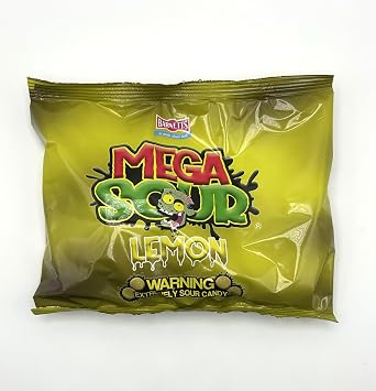 Barnetts - Mega Sour Candy Lemon 250g - Trendy Sweet Bags - Traditionally Handmade Sweets - Sour Coating Lasts 20 Seconds - Candies for Party Bag, Gift Hamper, or Hamper Box