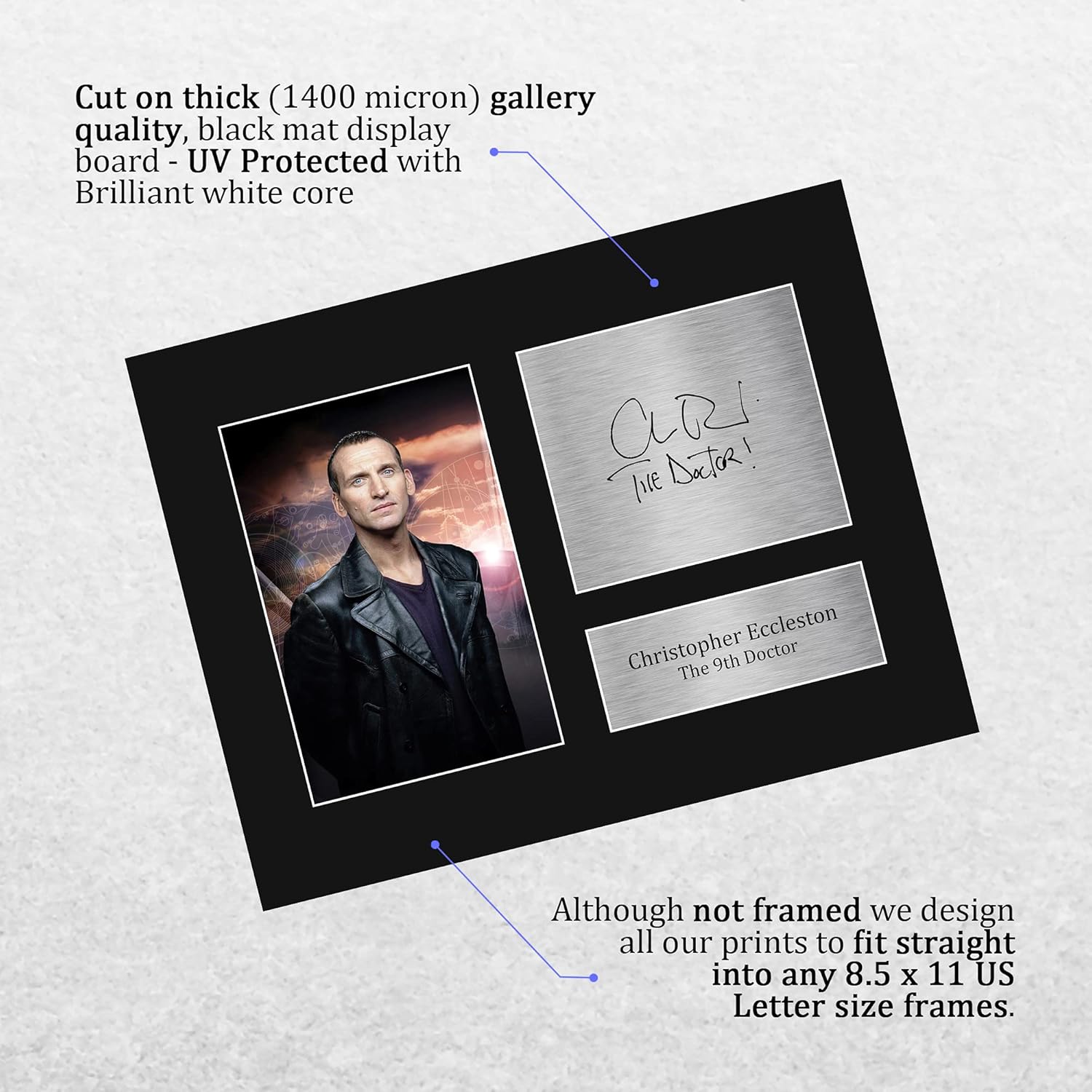 HWC Trading Christopher Eccleston Dr Who Gifts USL Printed Signed Autograph Picture for TV Show Fans - US Letter Size - Image 3