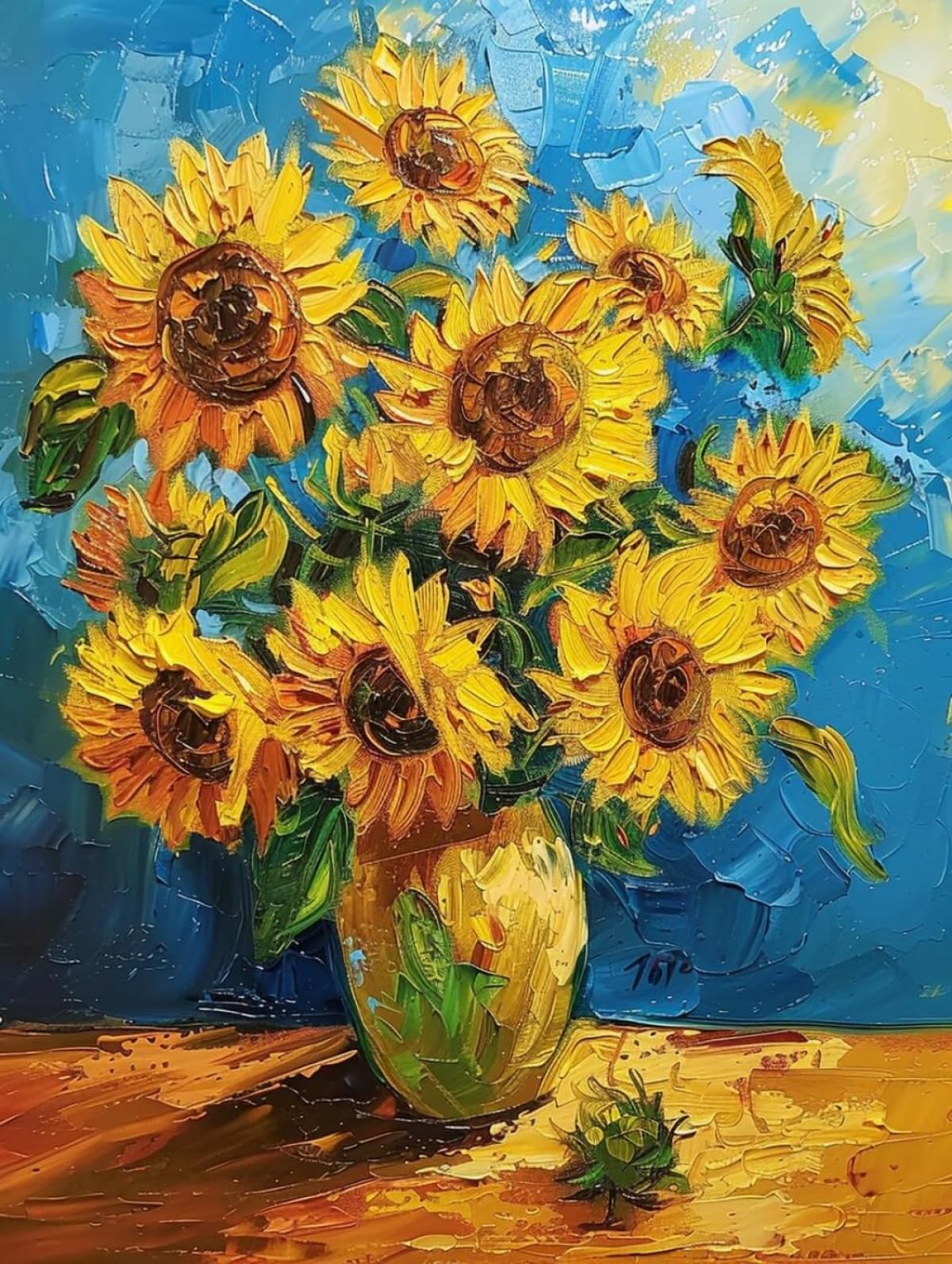 9CT Diy Kits De Broderie De Perles Kit De Broderie De Fleur De Tournesol Peinture À L'Huile De Fleur Kit D'Artisanat Au Point De Croix Kit De Broderie Au Point De Croix Perlé À Faire Soi-Mê 50x60cm
