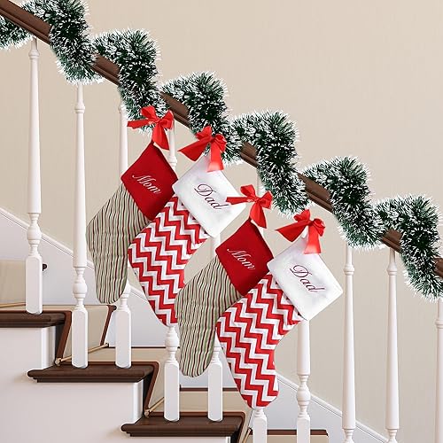 Miniatura 4 de Sggvecsy 49.2Ft Christmas Green and White Tinsel Garland Xmas Tree Decorations Christmas Metallic Twist Garland Ceiling Hanging Decorations for New