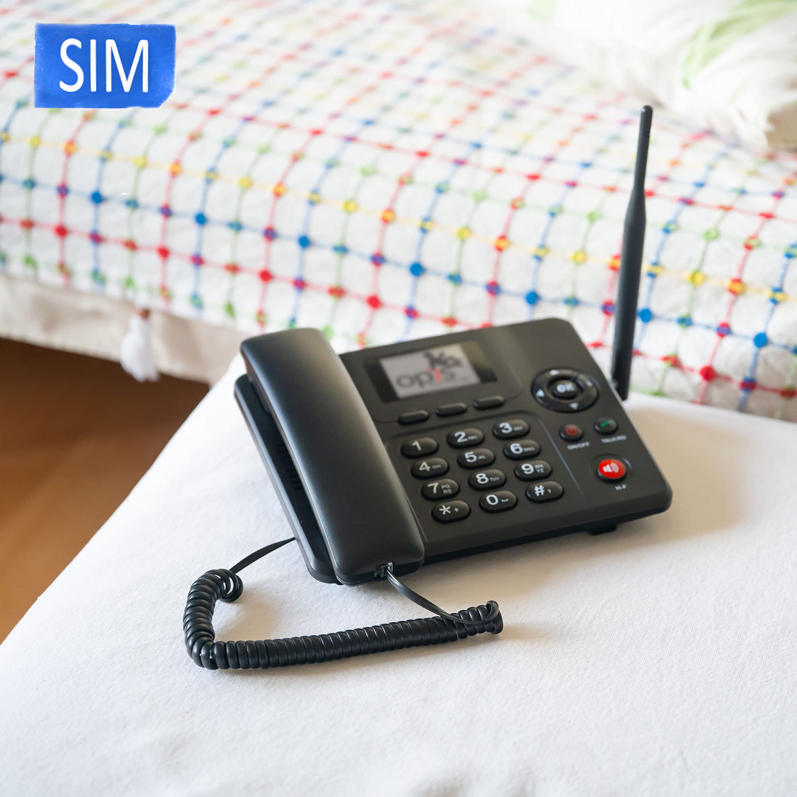 Opis Technology Opis Purofon Mobile 4G (EU Version): Mobile GSM Tischtelefon mit SIM-Karte/Seniorenhandy Ersatz/Seniorentelefon/SIM Tischtelefon (alle Netze, 0GB Speicher) in schwarz