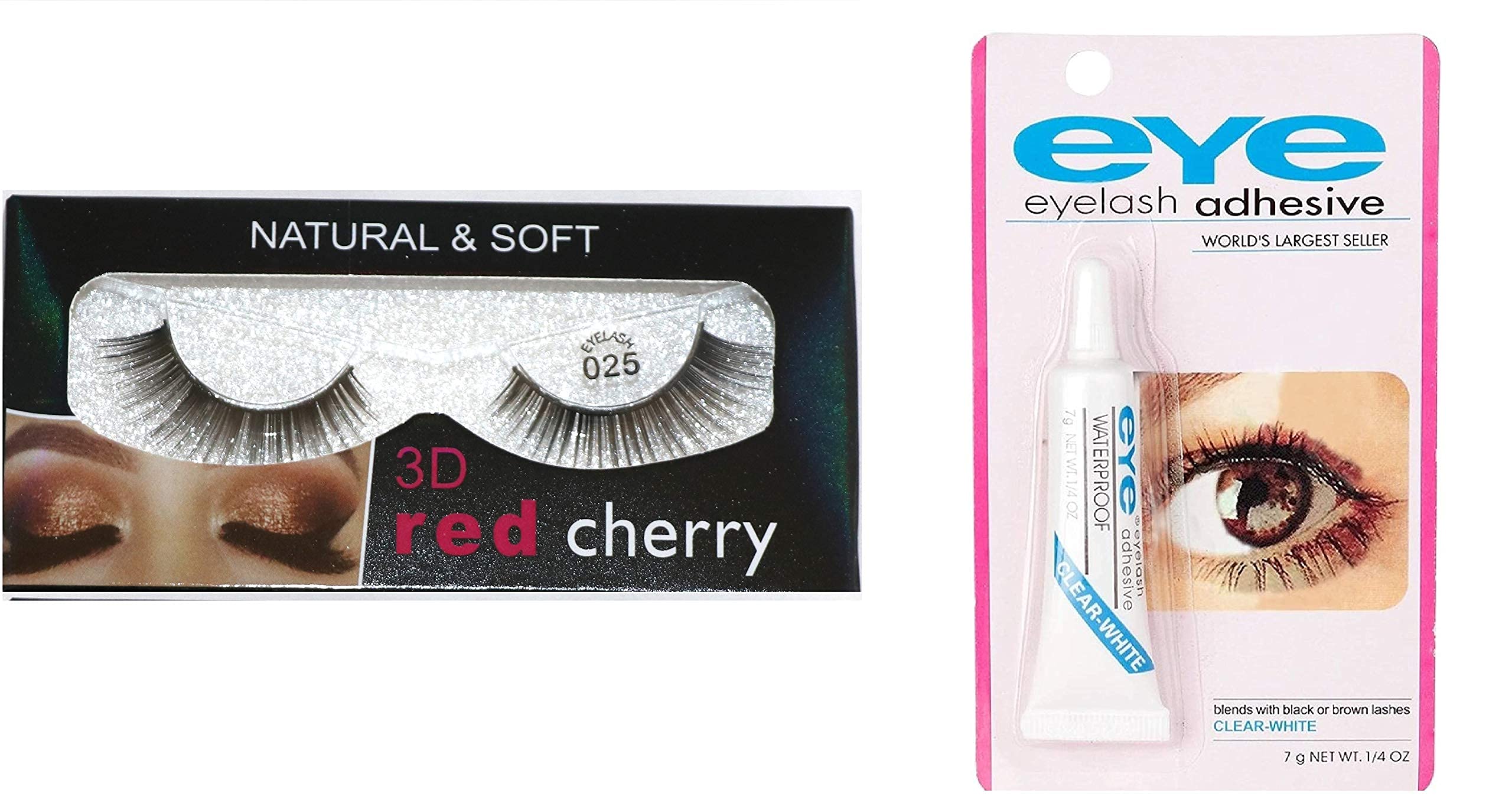 Angelie Handmade Natural 3D Thick Long False Eyelashes with Eyelash Glue Combo offer