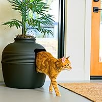 Vista 12 de Good Pet Stuff Kit original de caja de arena oculta y forro reutilizable, maceta redonda cerrada con plantas artificiales, sistema de filtro de olor