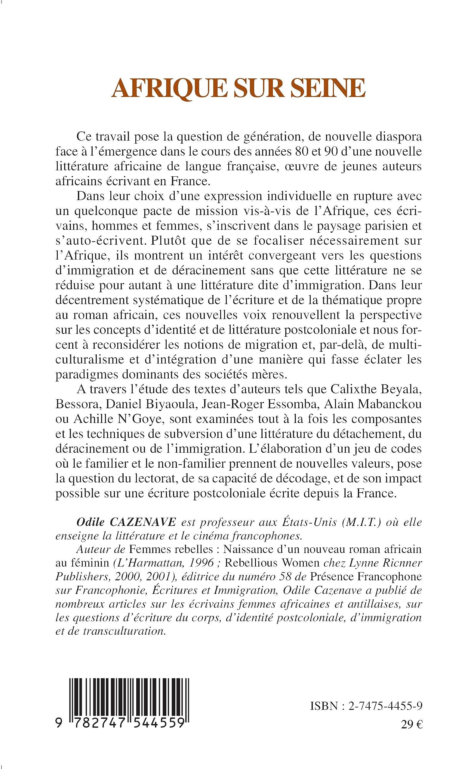 Afrique sur Seine: Une nouvelle génération de romanciers africains à Paris