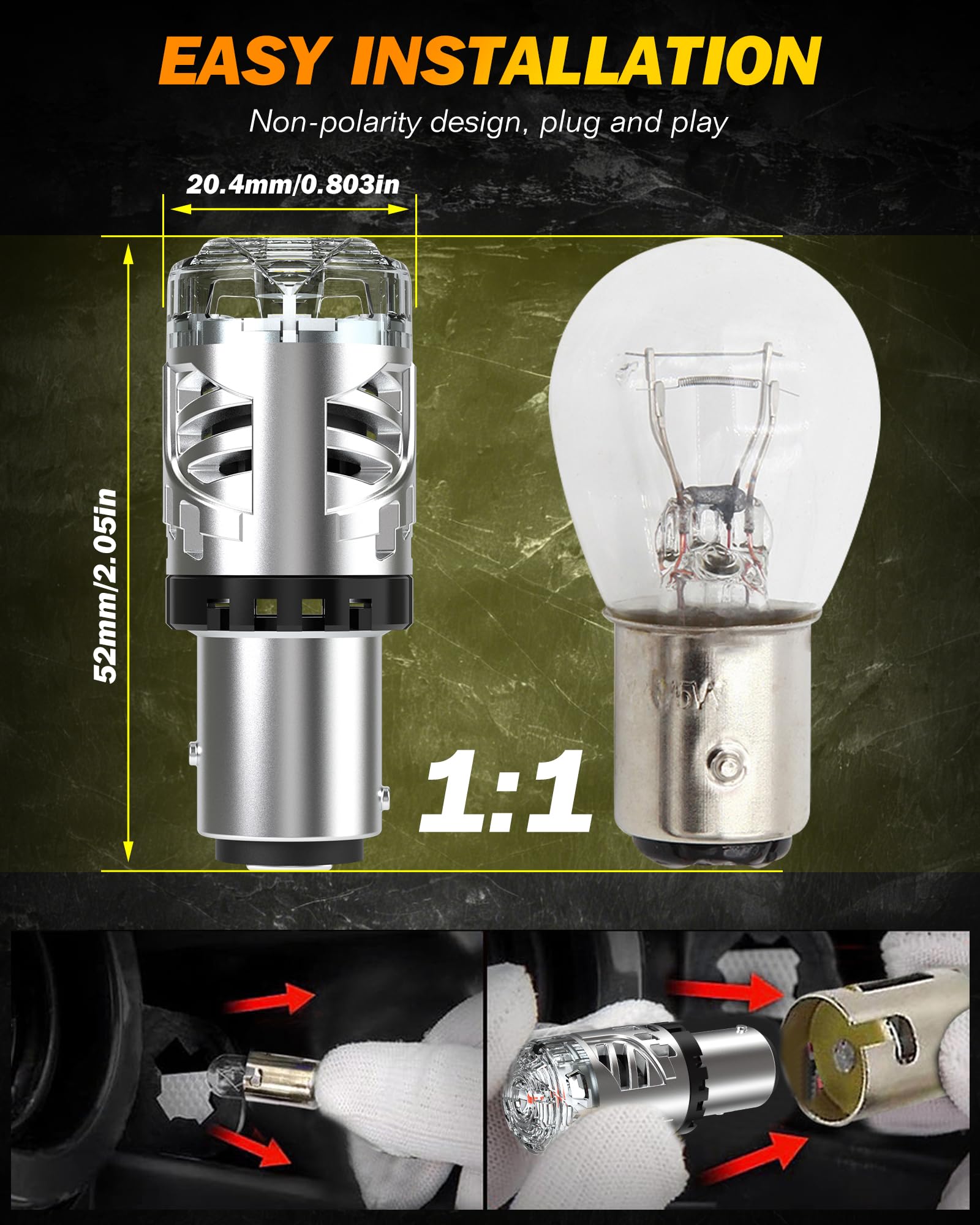 Lampadina LED P21/5w Rossa, 600% Super Luminosa 6000 Lumen 12V Canbus Senza Errori 1157 BAY15D 380 P21/5W Lampadina per Auto con Lente per Luci Freno, Fari Posteriori e Luci di Stop, 2 Pz