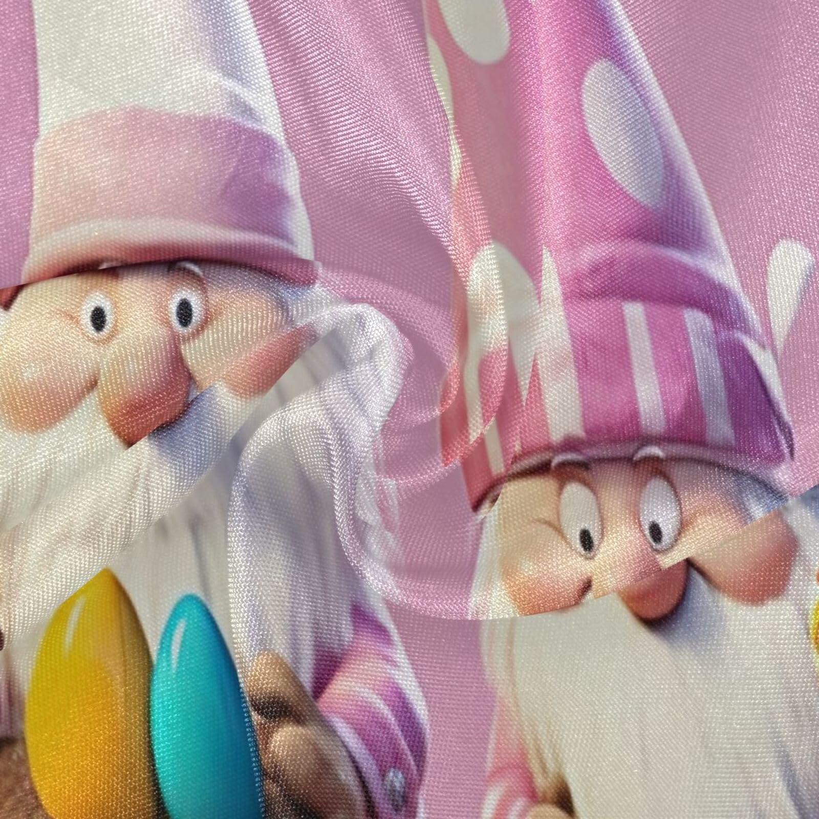 Wajiw 60 Inch Indoor Outdoor Round Tablecloth with Umbrella Hole and Zipper Waterproof Patio Table Cover for Camping Dining Room Party Outdoor Picnic,Cute Gnomes