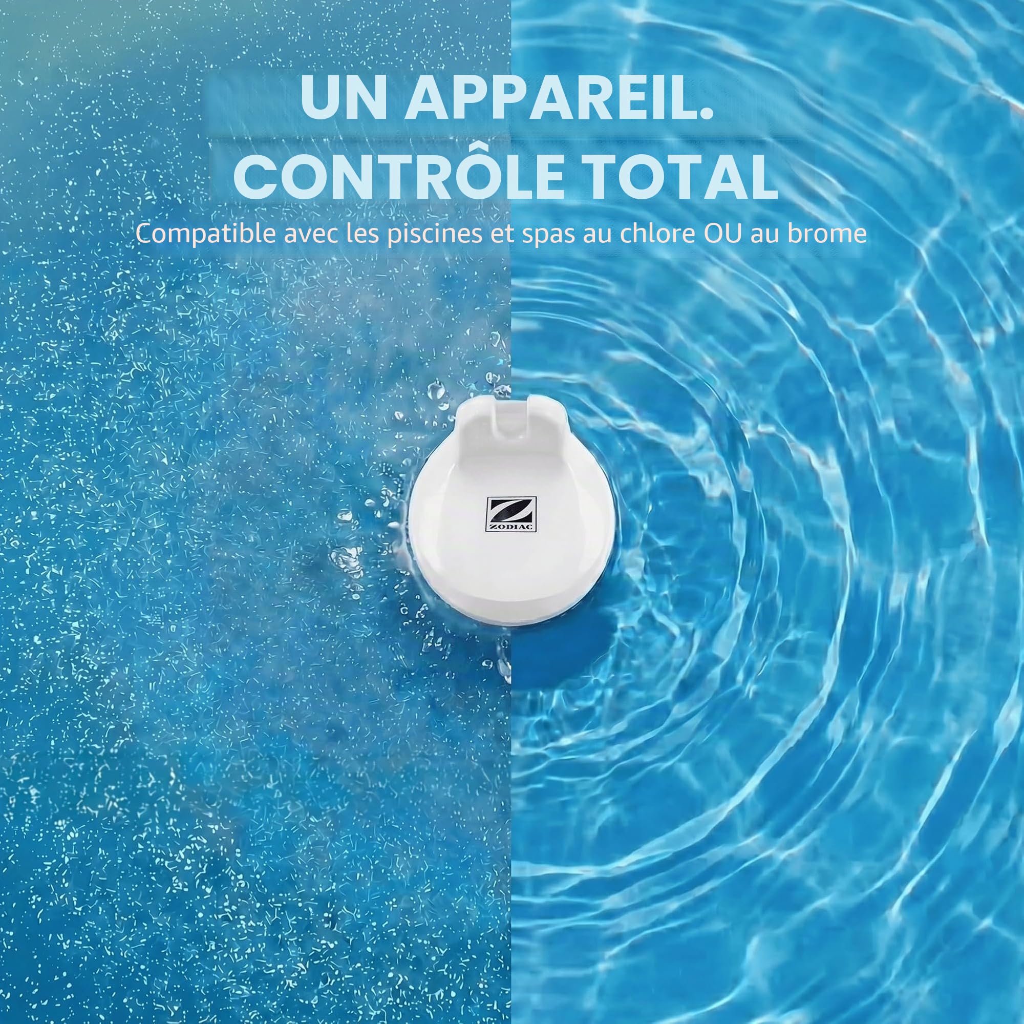 Zodiac Blue Connect Silver WA000099 - Analizador Inteligente para Piscinas y Spas de Agua Dulce. Medidor pH, cloro, temperatura. Compatible con Cloro y Bromo. Sistema para Smartphone App Fluidra Pool