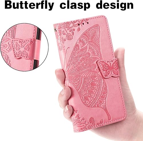 Miniatura 9 de HAOTP Funda para teléfono Samsung Galaxy A05, cartera con tapa para mujer, tarjetero con tapa para Samsung Galaxy A05, diseño de flor de mariposa,